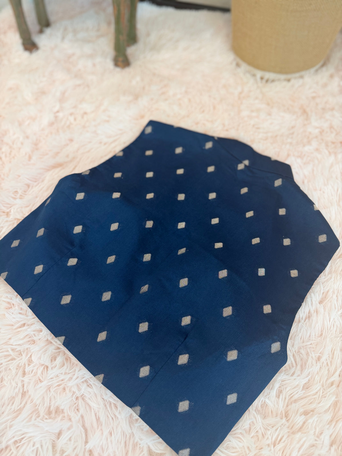 Semi Georgette - Rani Pink & Deep Navy
