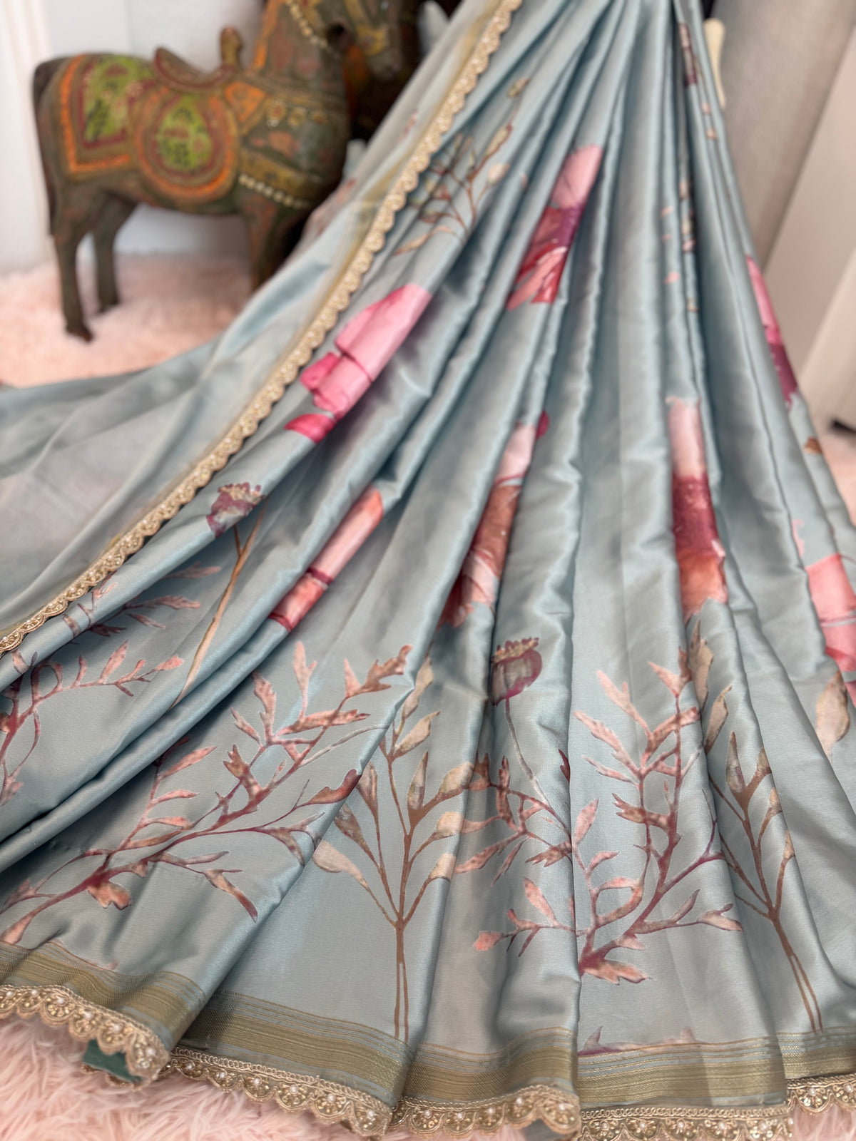 Satin Blend - Blue Grey