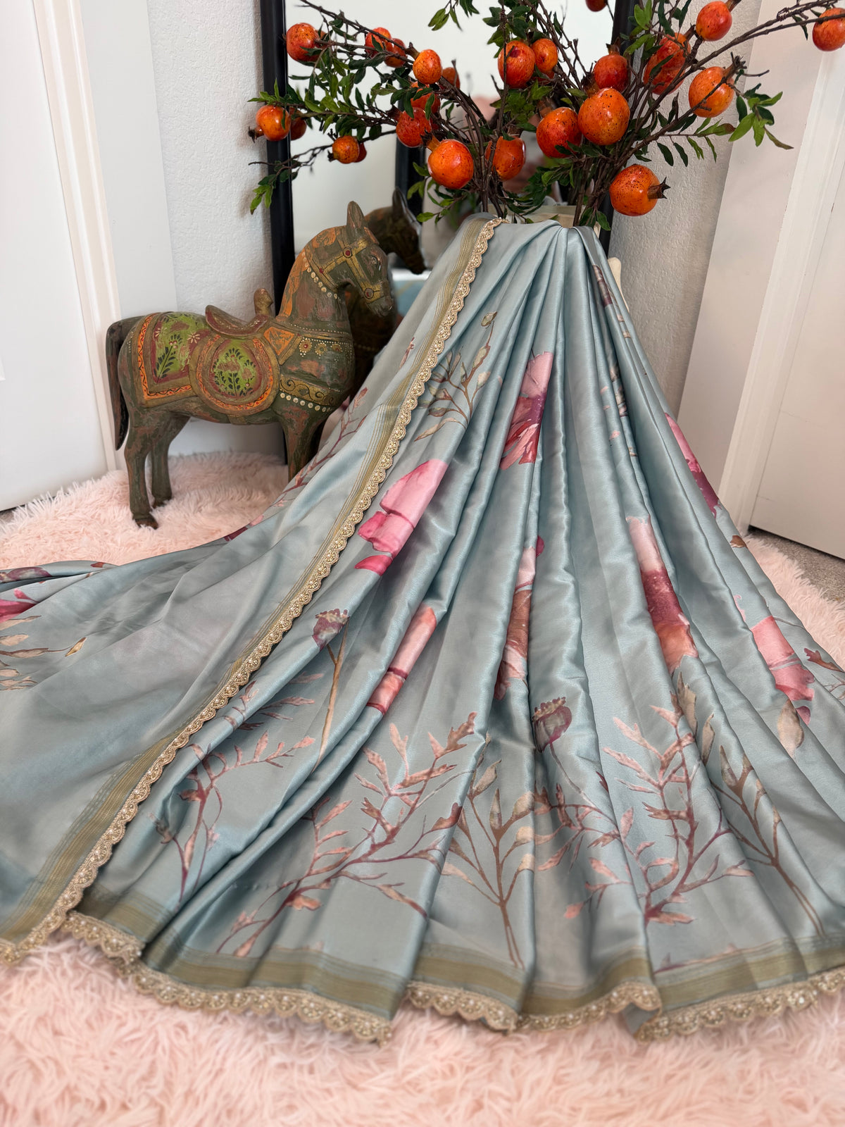 Satin Blend - Blue Grey