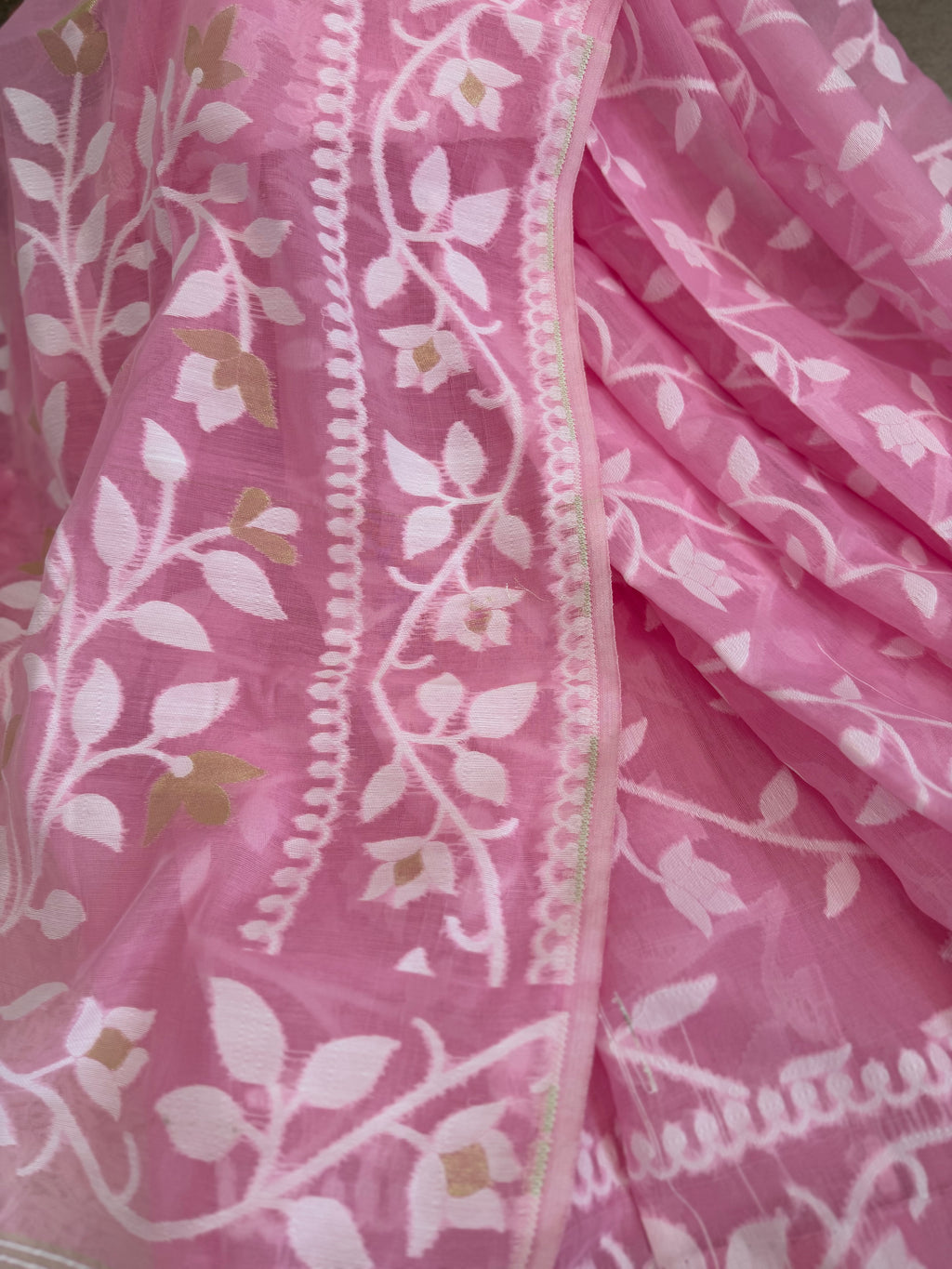 Soft Muslin Jamdani - Blush Pink