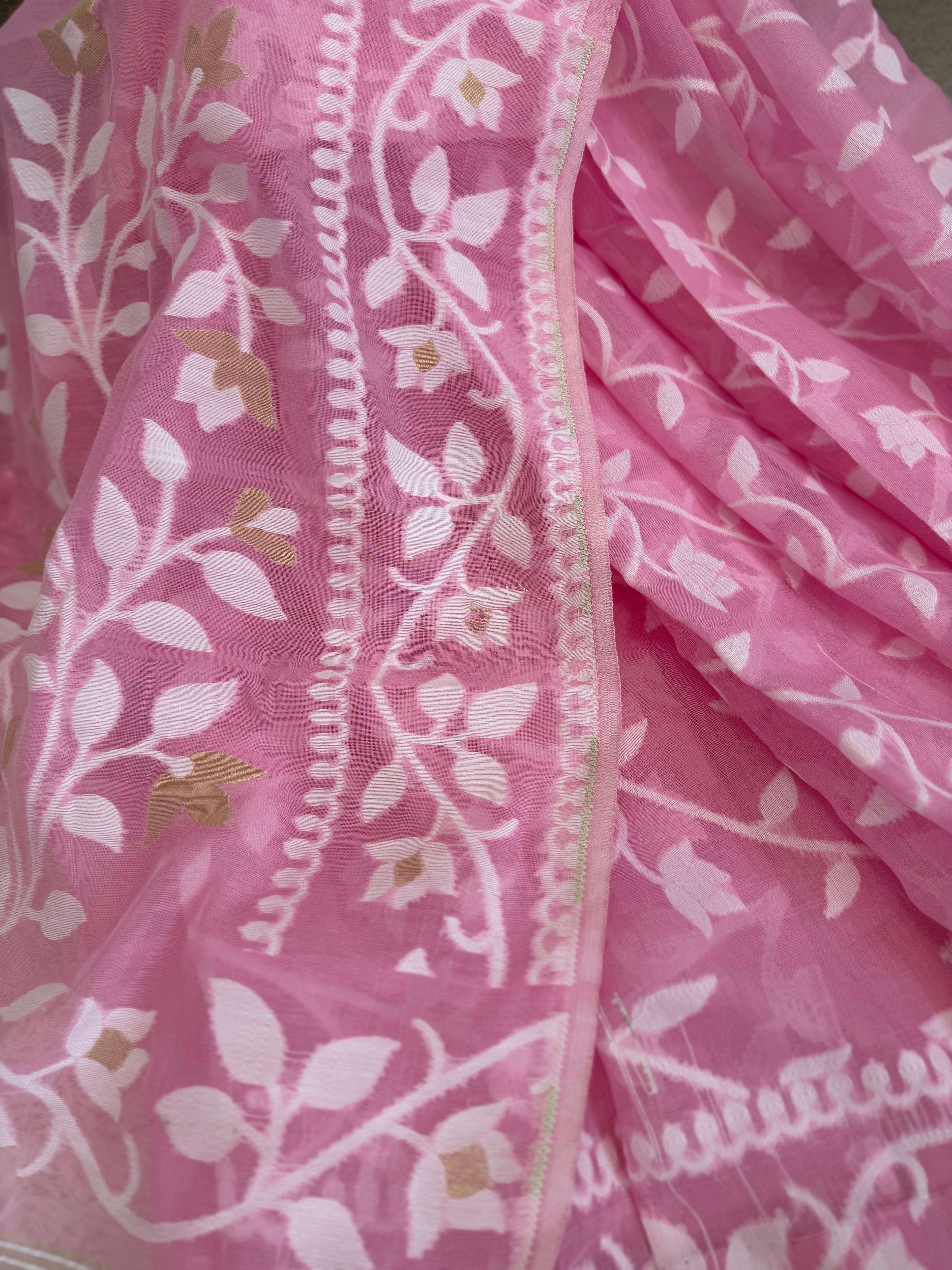 Soft Muslin Jamdani - Blush Pink