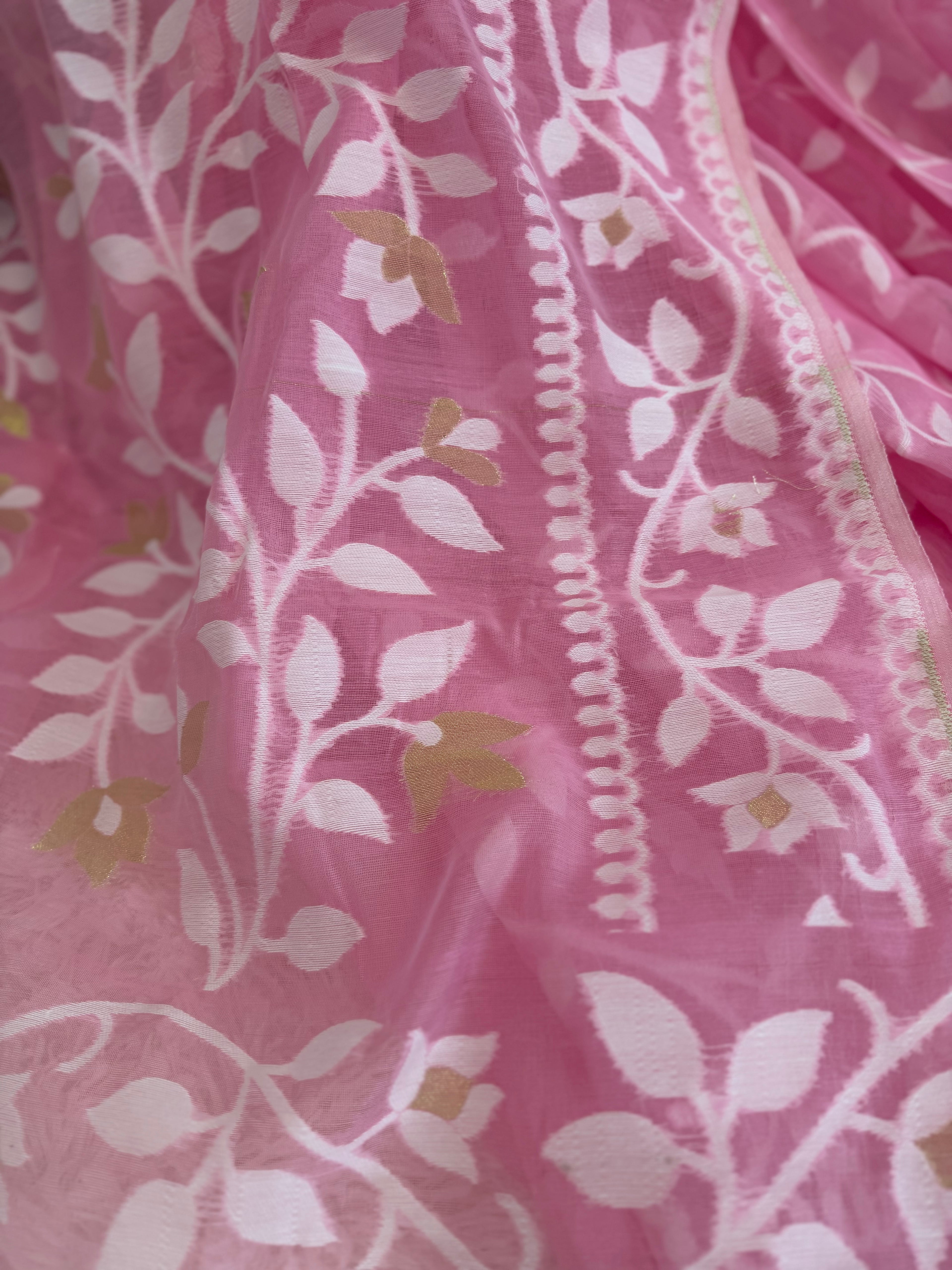Soft Muslin Jamdani - Blush Pink