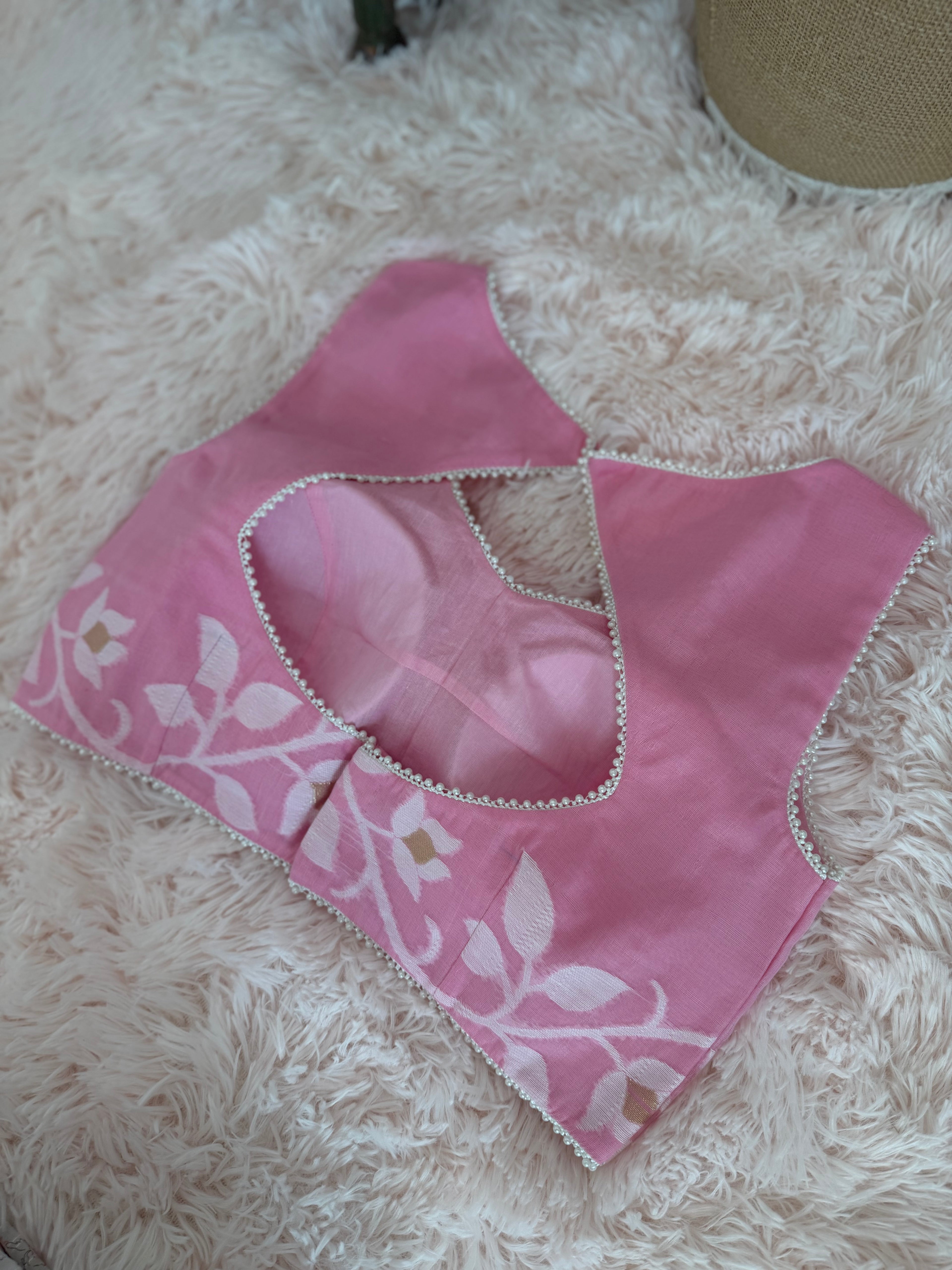 Soft Muslin Jamdani - Blush Pink