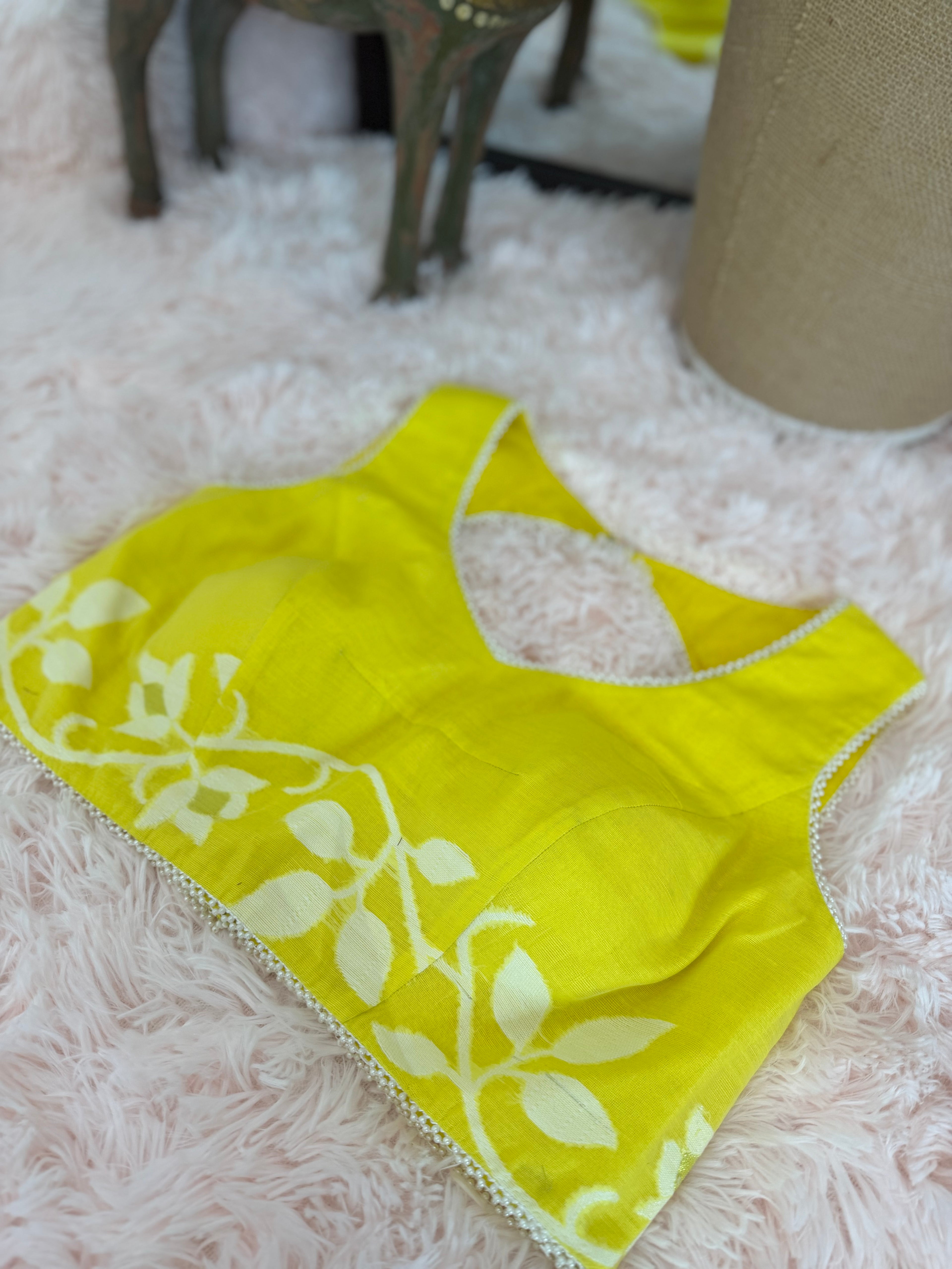 Soft Muslin Jamdani - Lemon Yellow