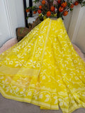 Soft Muslin Jamdani - Lemon Yellow