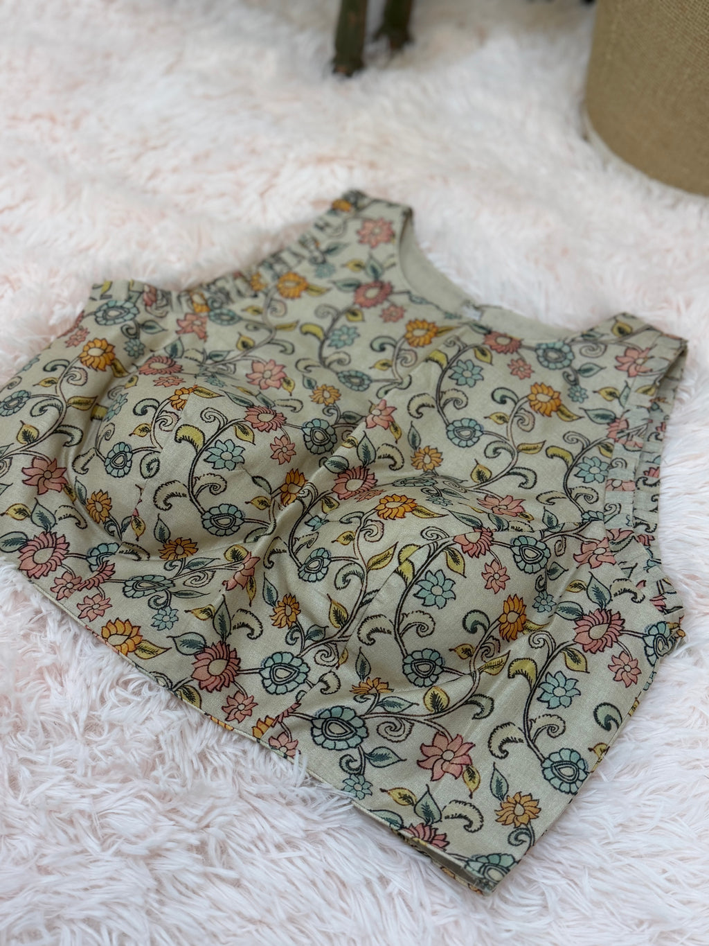 Silk Kota - Black with Kalamkari appliqué