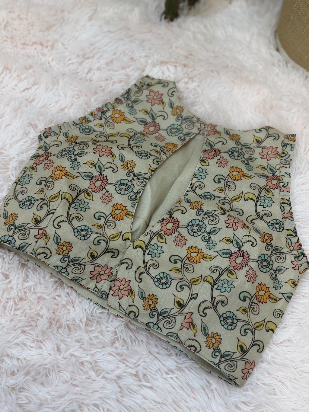Silk Kota - Black with Kalamkari appliqué