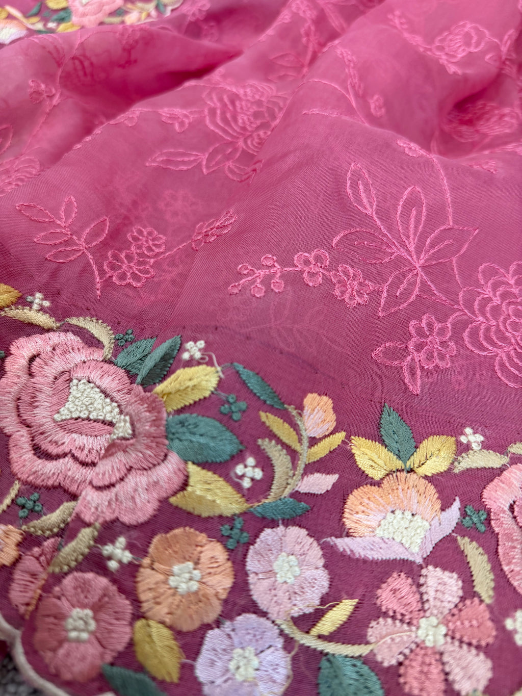 Organza - Berry with parsi work