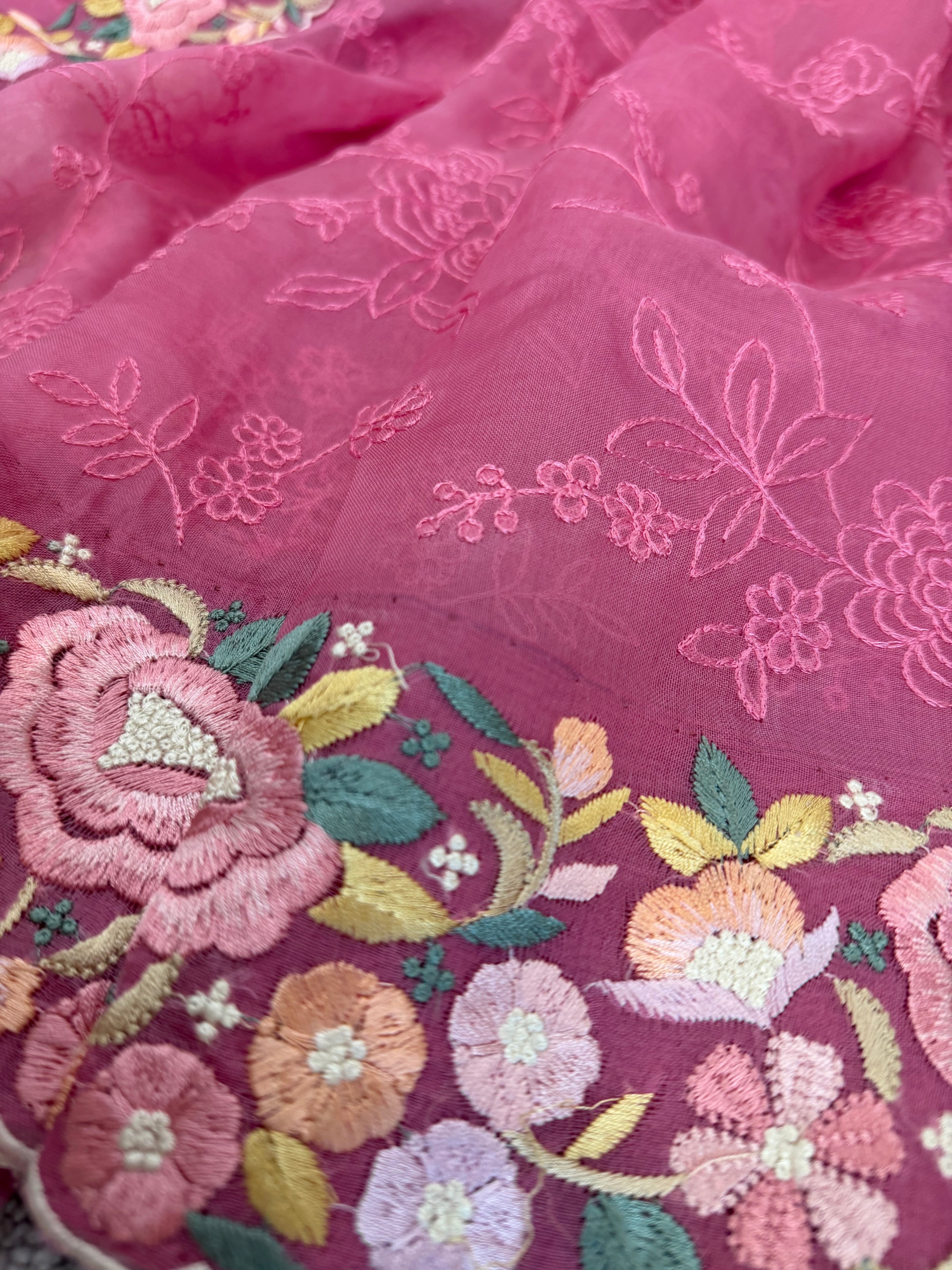 Organza - Berry with parsi work