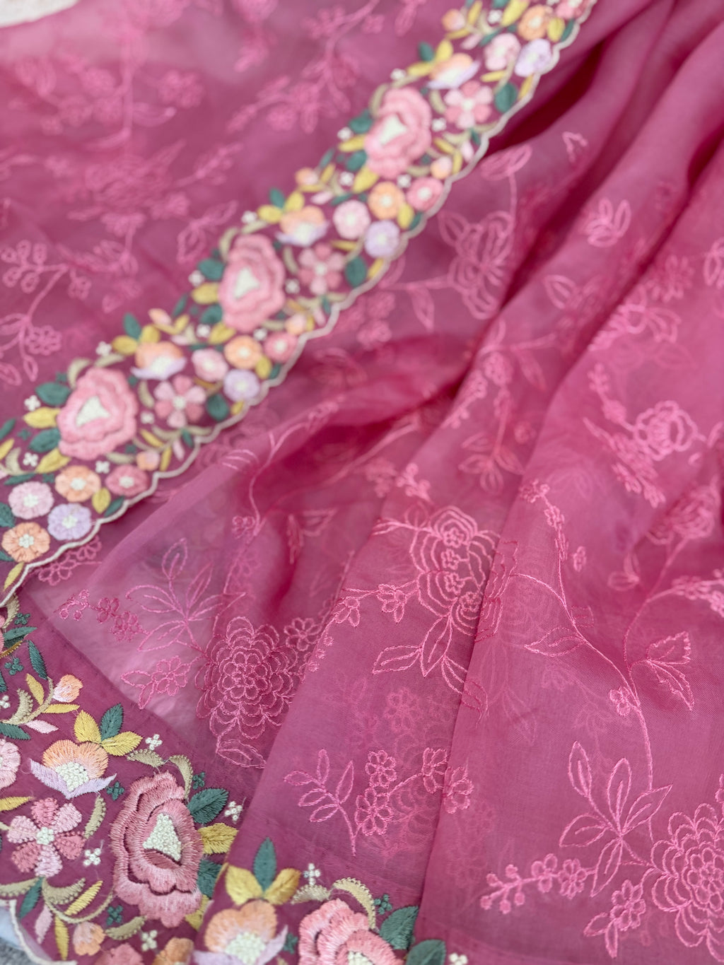 Organza - Berry with parsi work