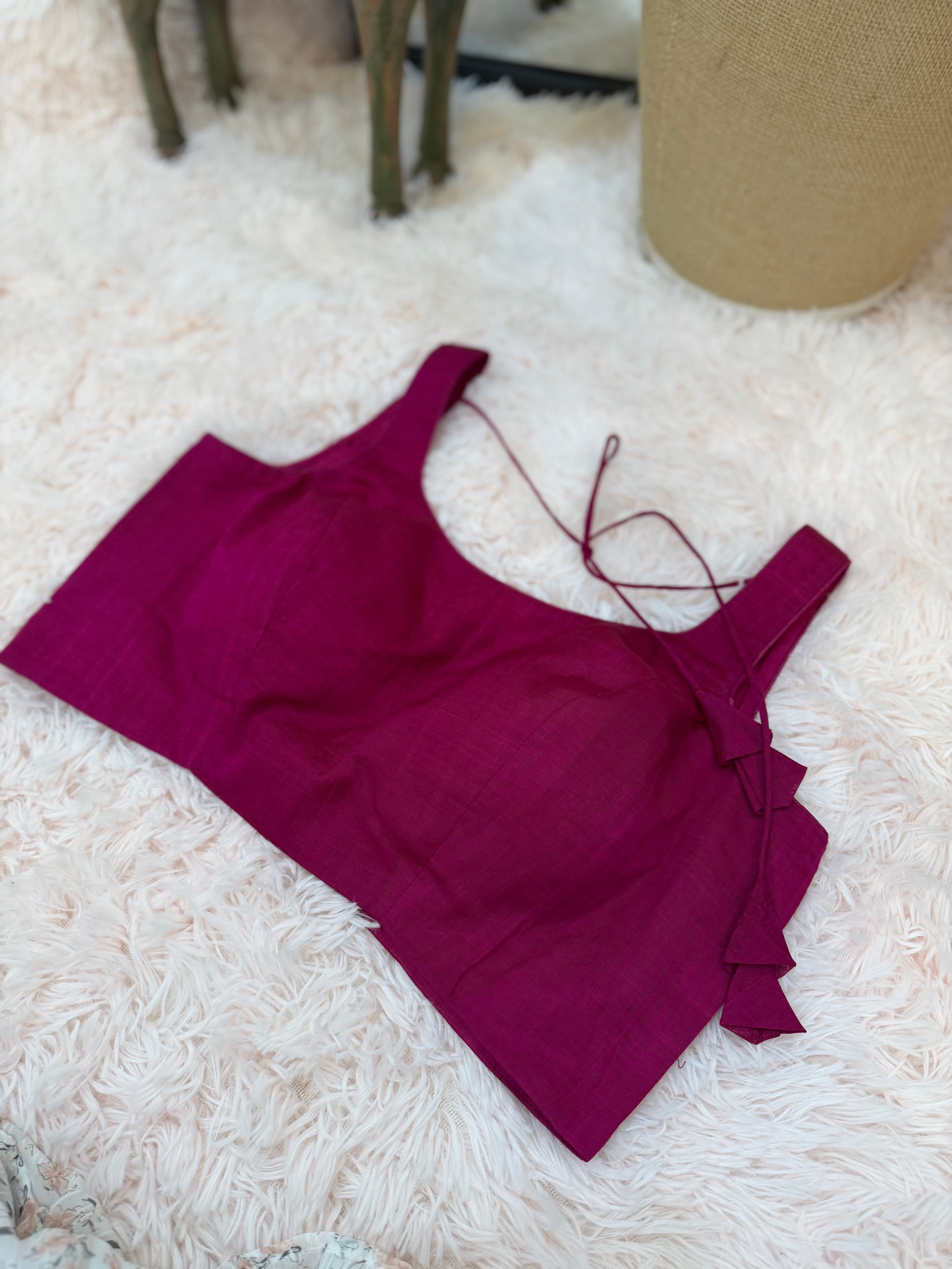 Mangalagiri Cotton Silk - Magenta
