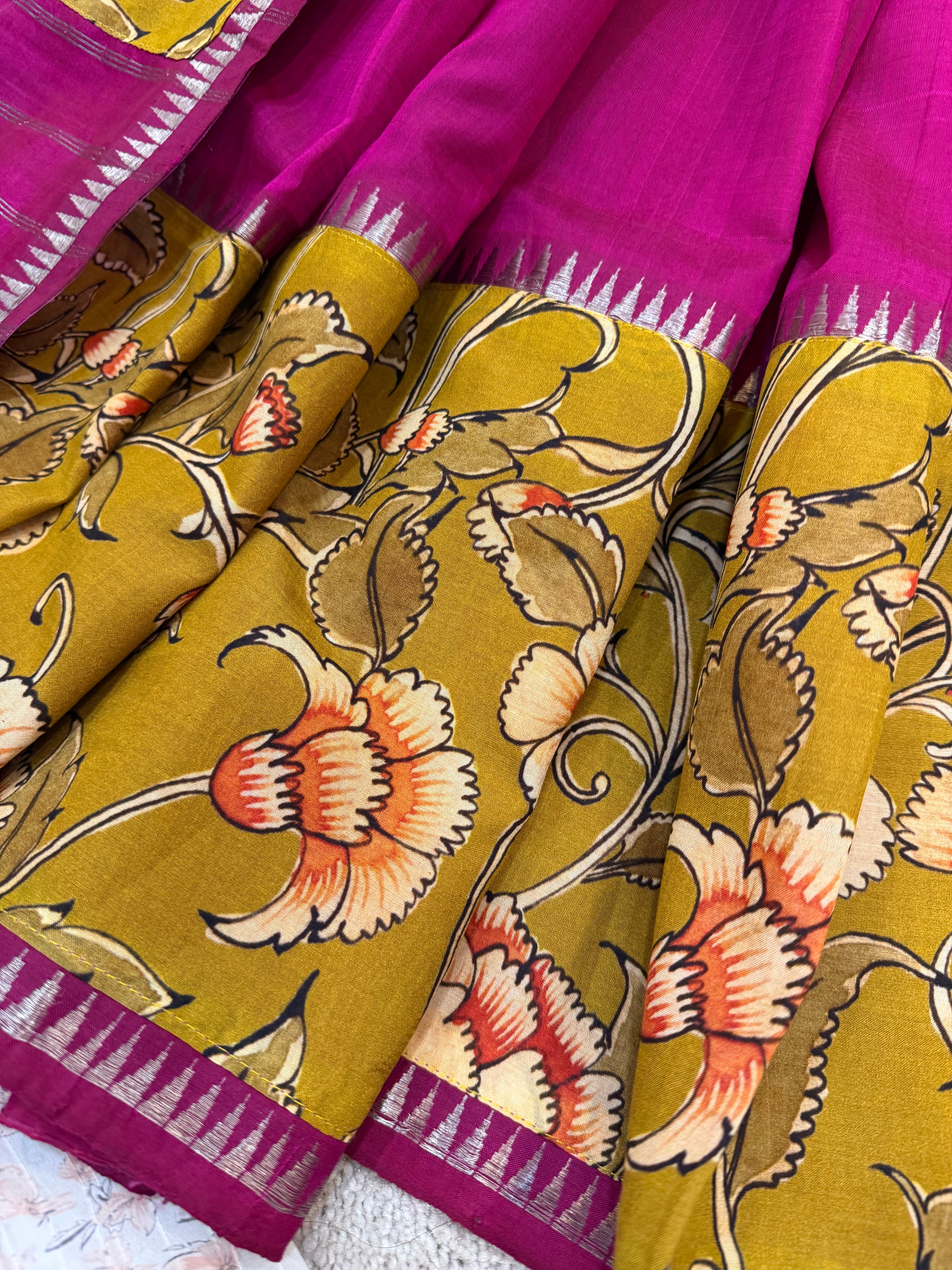 Mangalagiri Cotton Silk - Magenta