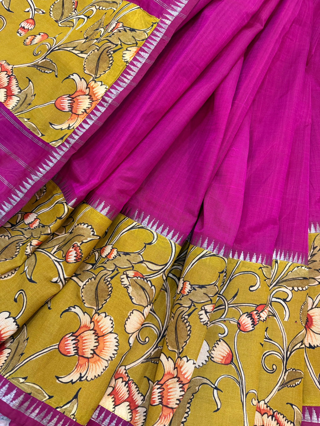 Mangalagiri Cotton Silk - Magenta