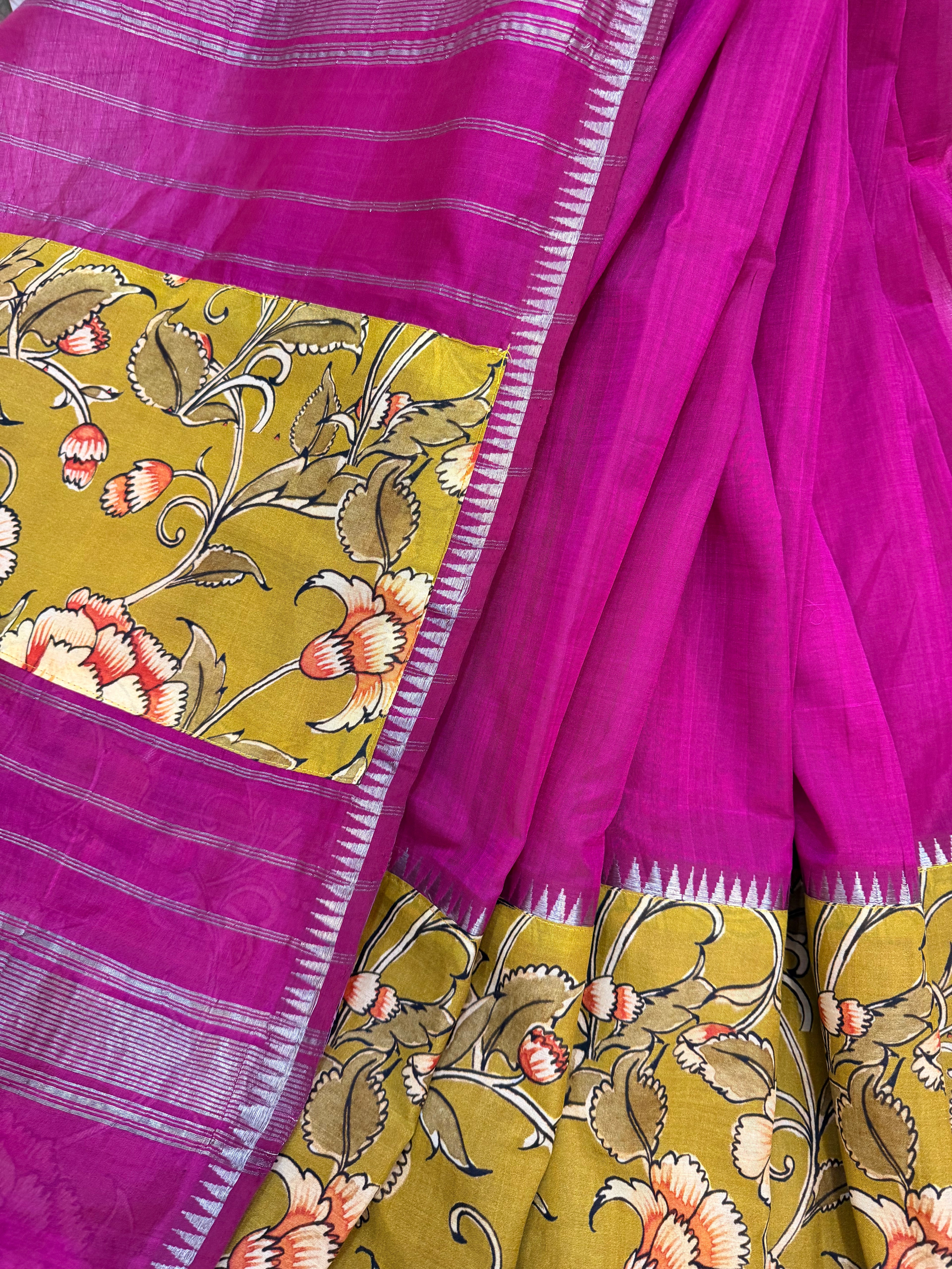 Mangalagiri Cotton Silk - Magenta