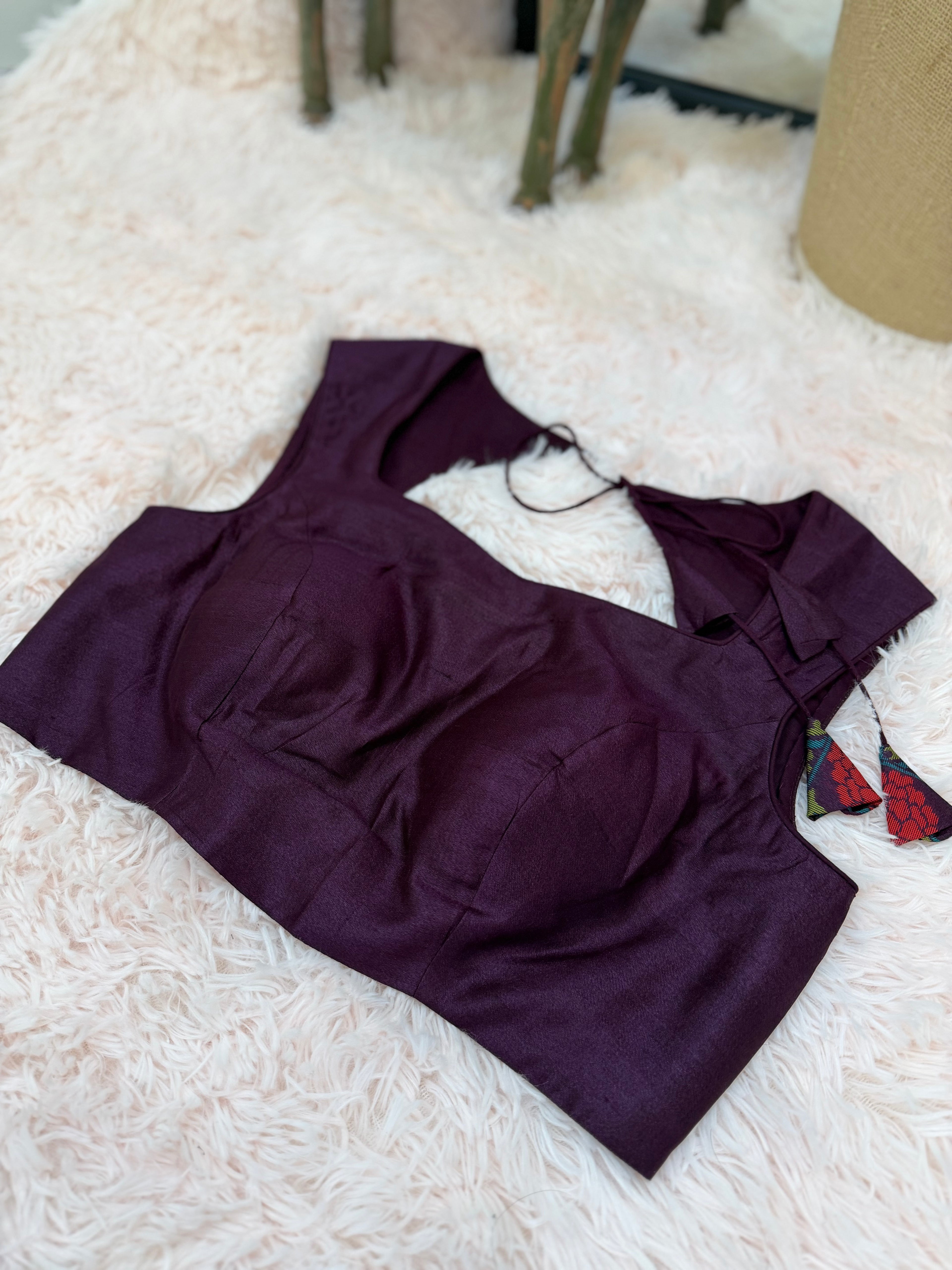 Raw Silk Jamdani - Mulberry