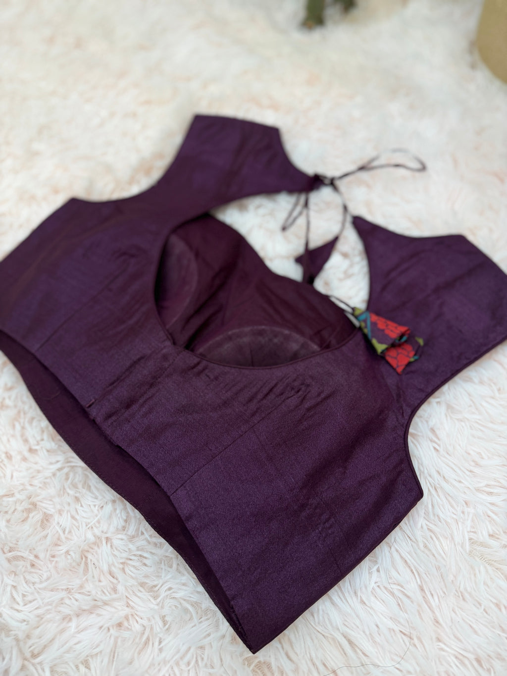 Raw Silk Jamdani - Mulberry