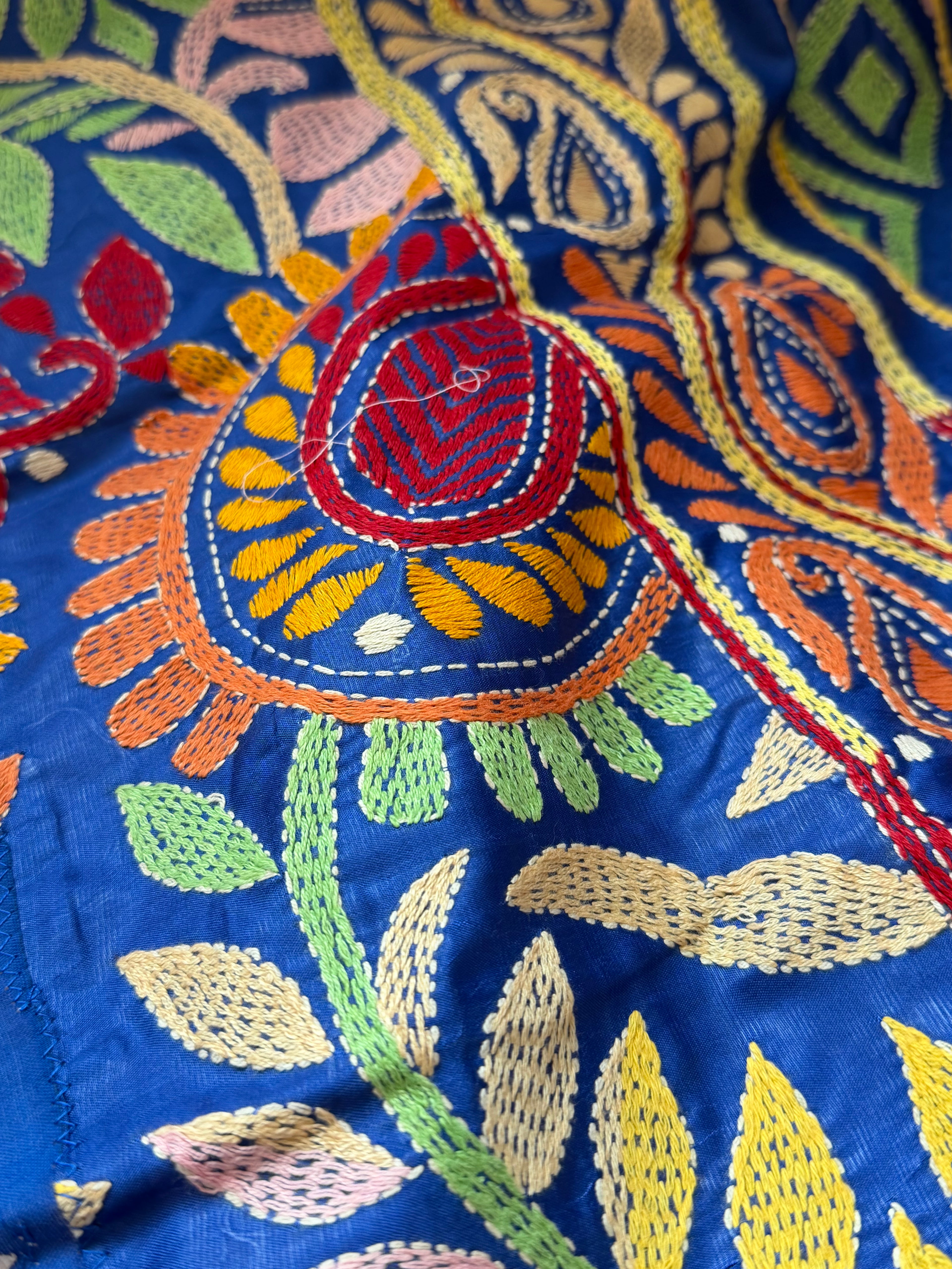 Jamdani & Kanta work - Blue & Pink