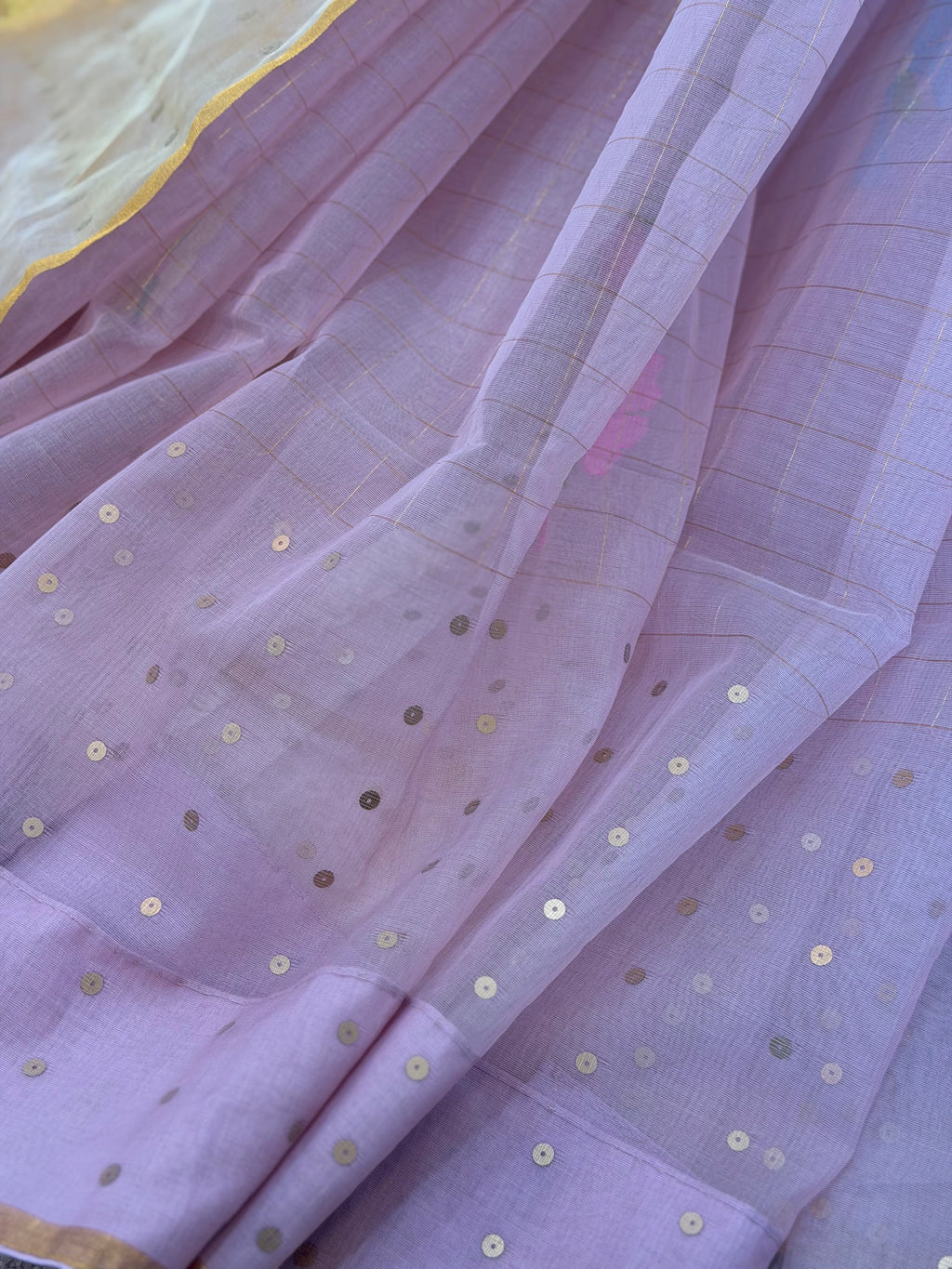 Muslin Jamdani - Soft rose blush