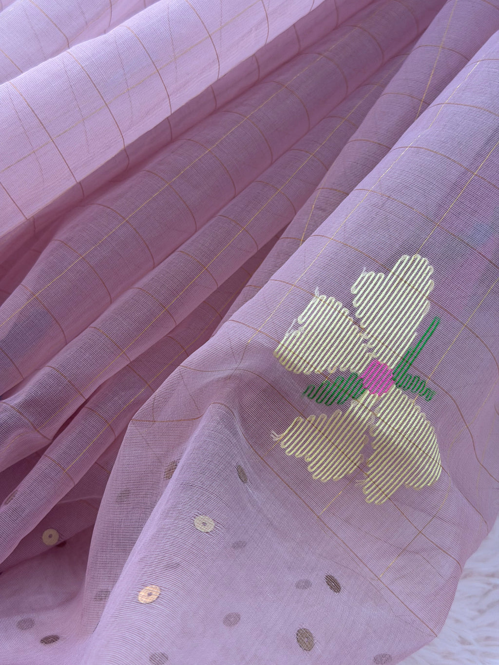 Muslin Jamdani - Soft rose blush