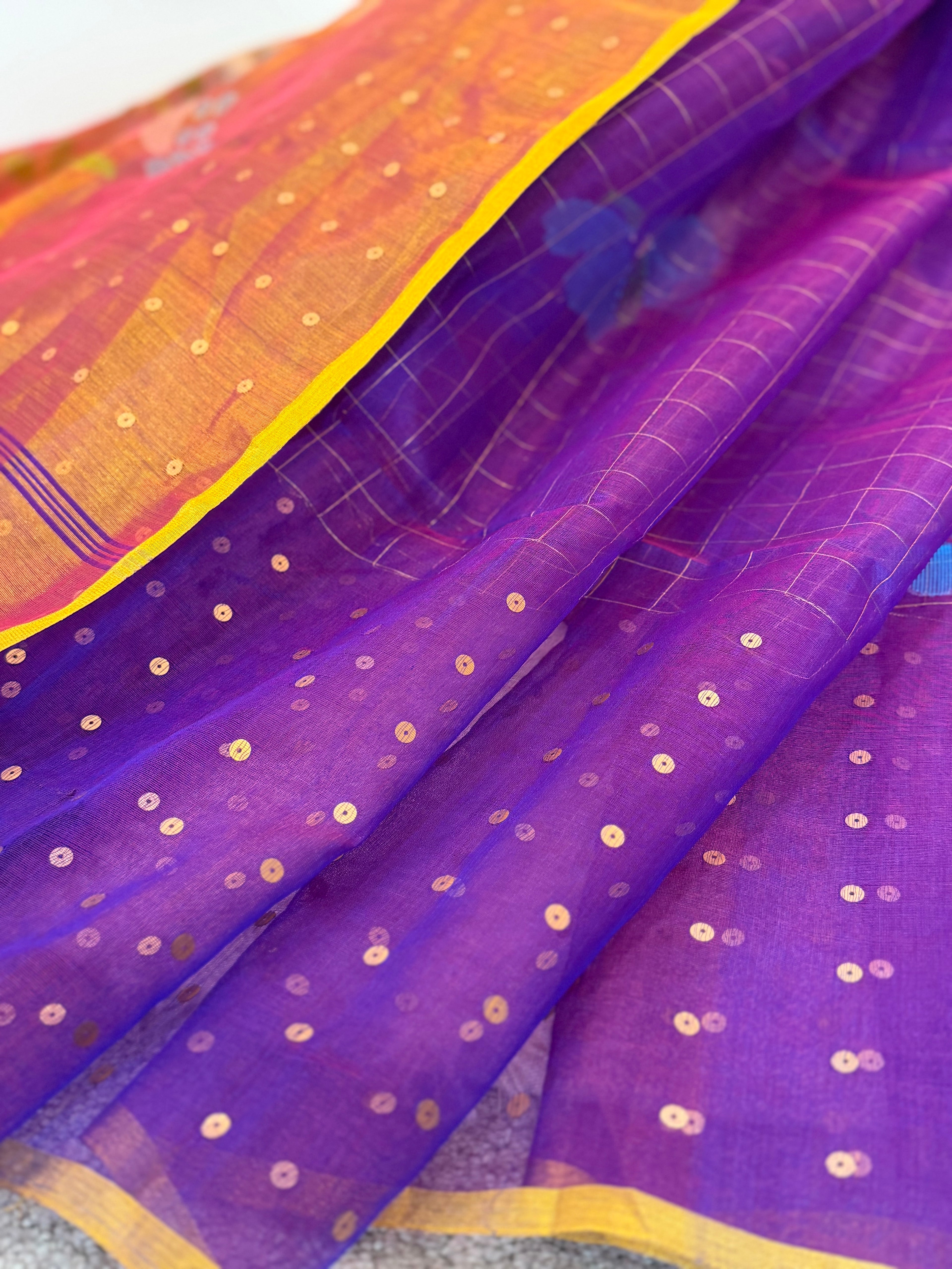 Muslin Jamdani - Orchid purple