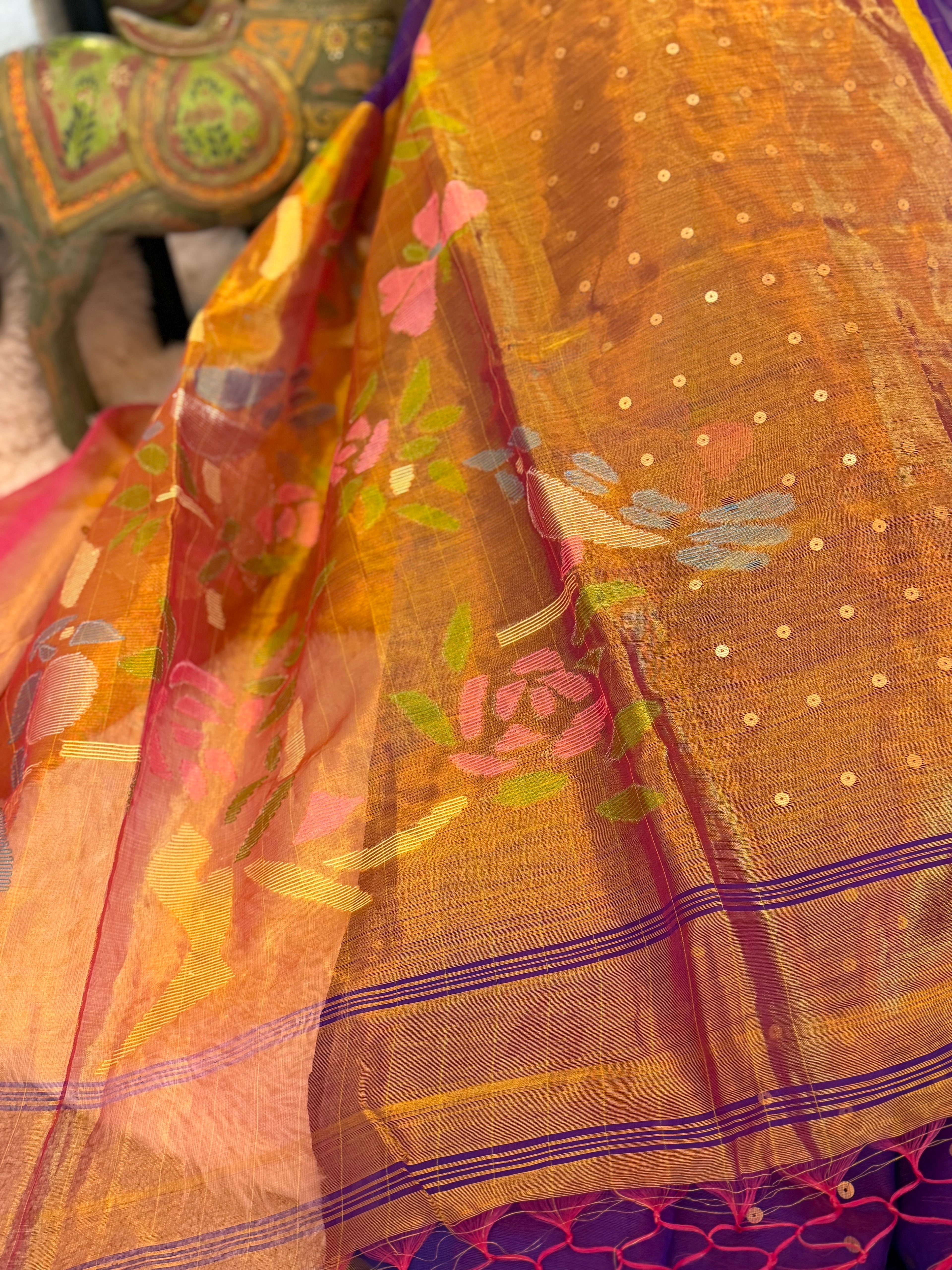 Muslin Jamdani - Orchid purple