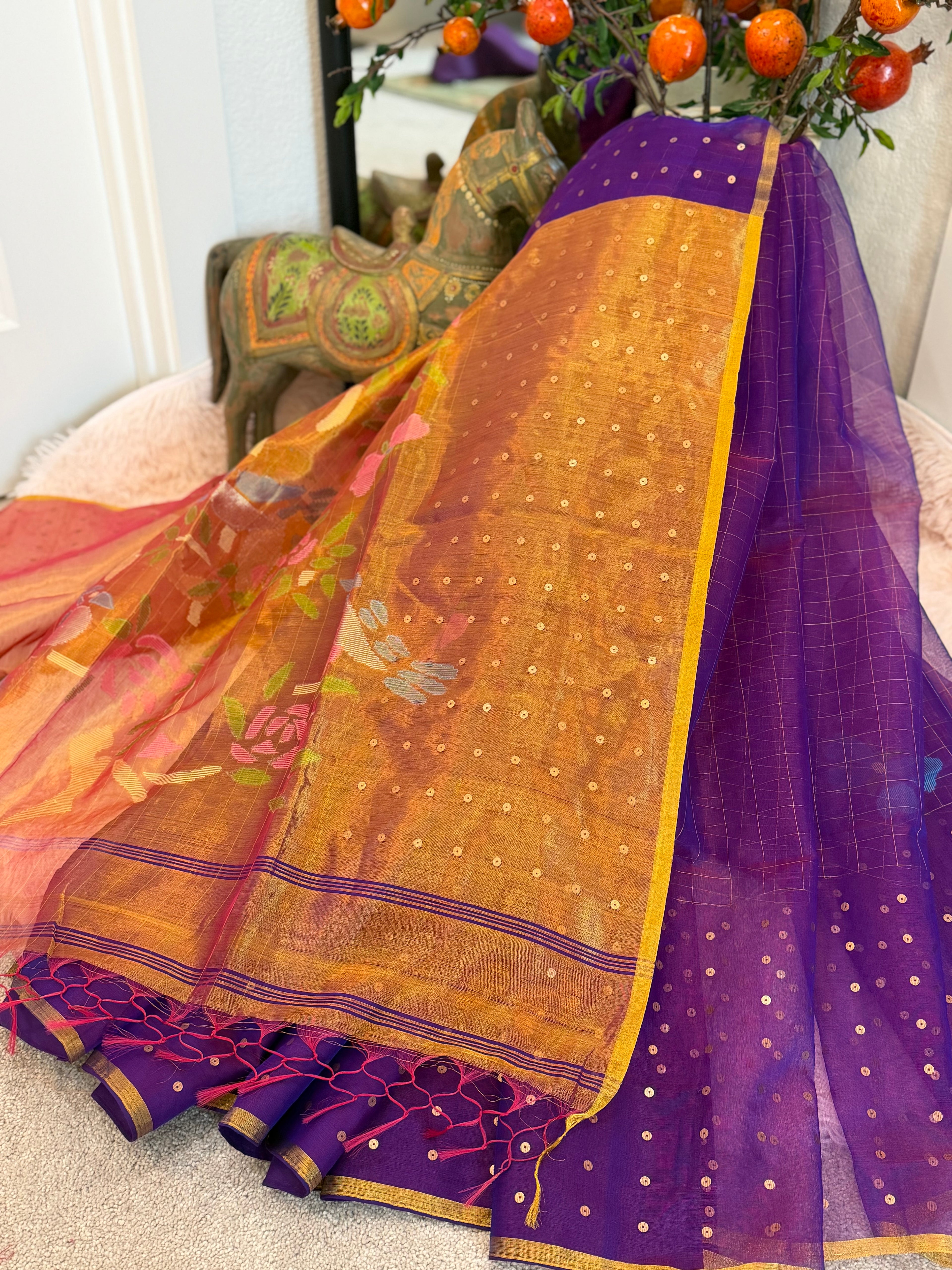 Muslin Jamdani - Orchid purple