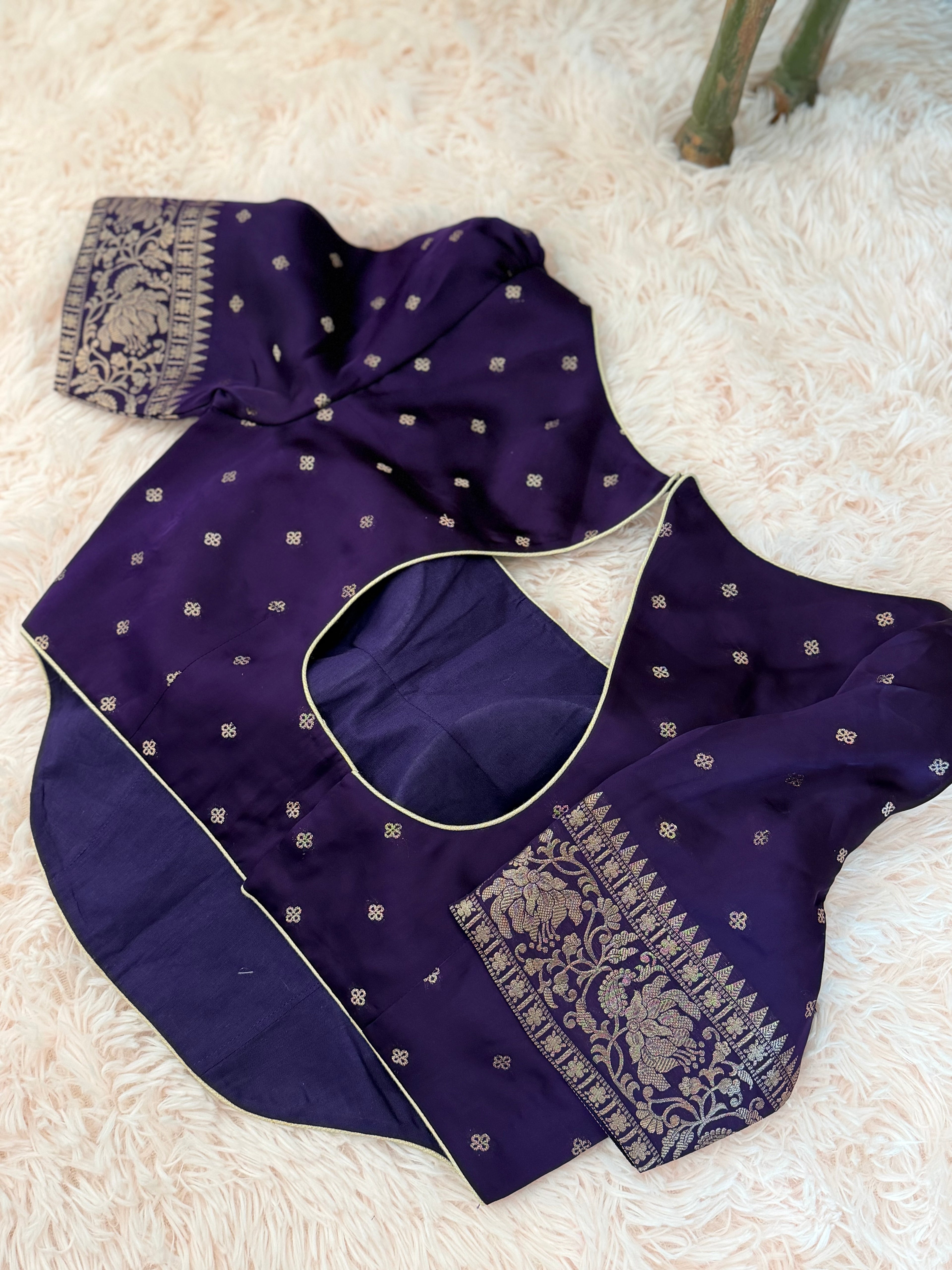Mashru Silk - Aubergine