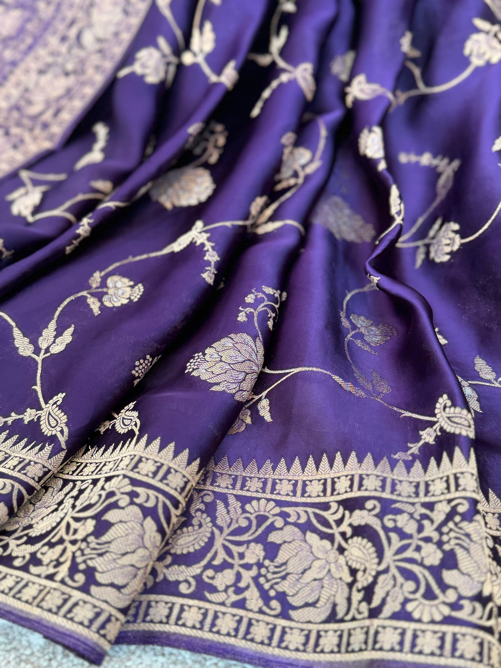 Mashru Silk - Aubergine