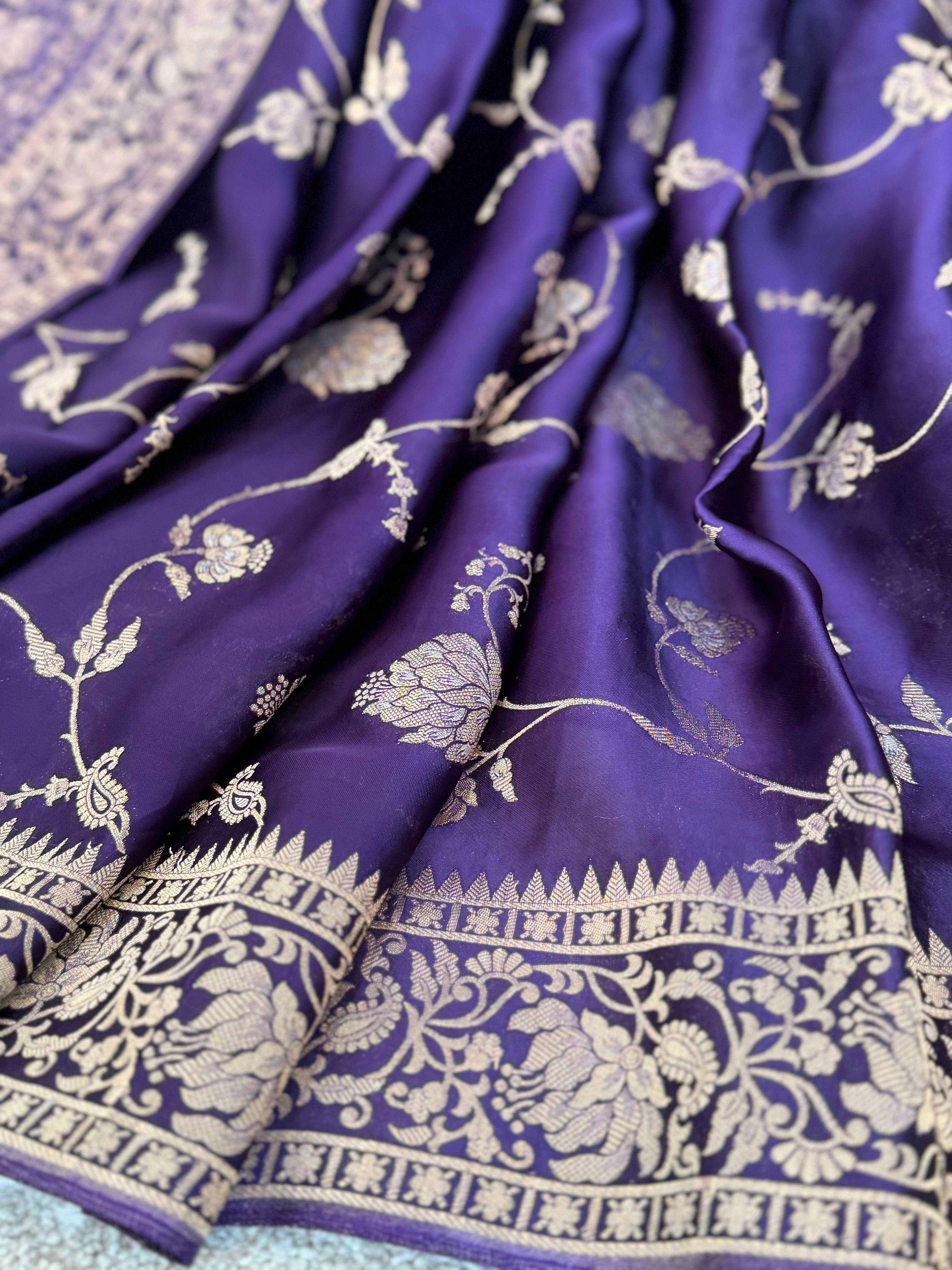 Mashru Silk - Aubergine