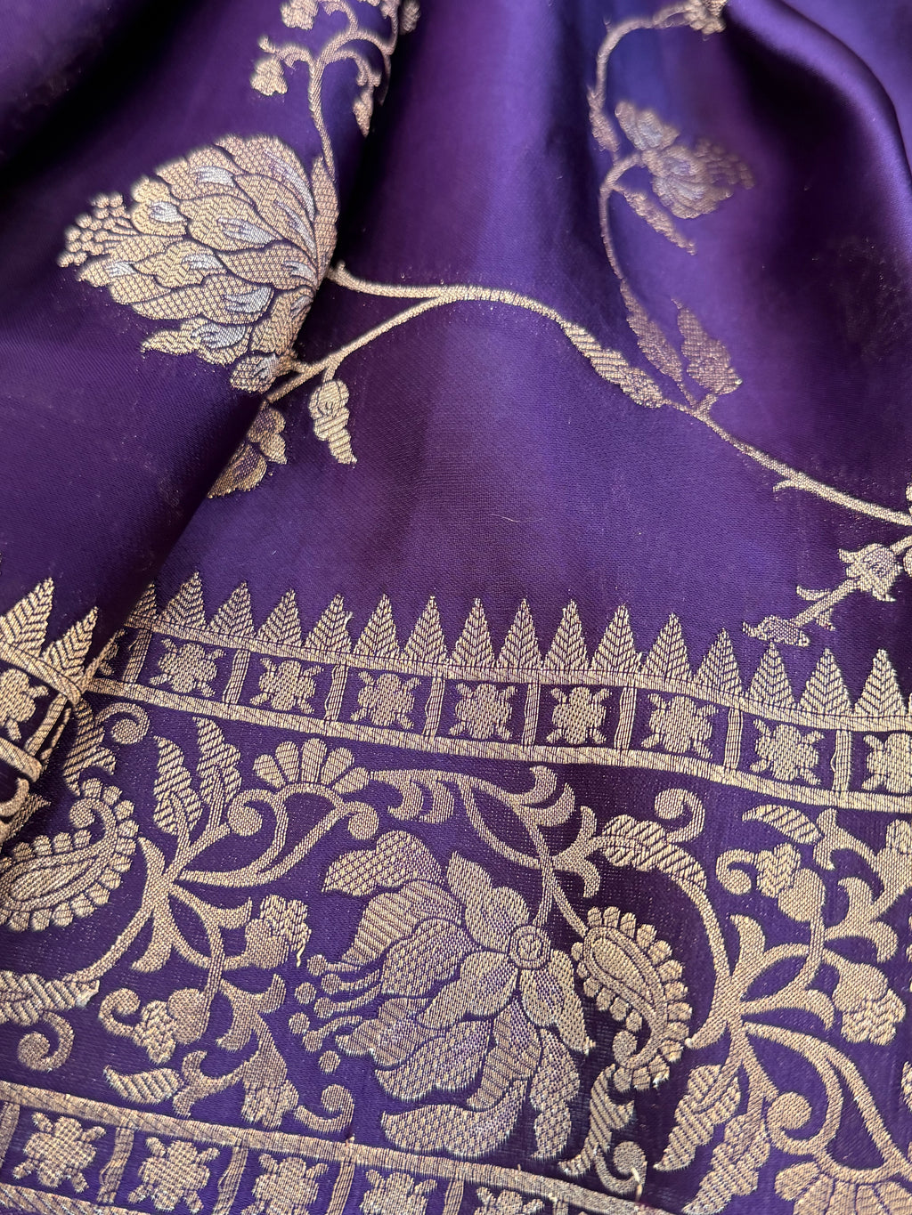 Mashru Silk - Aubergine