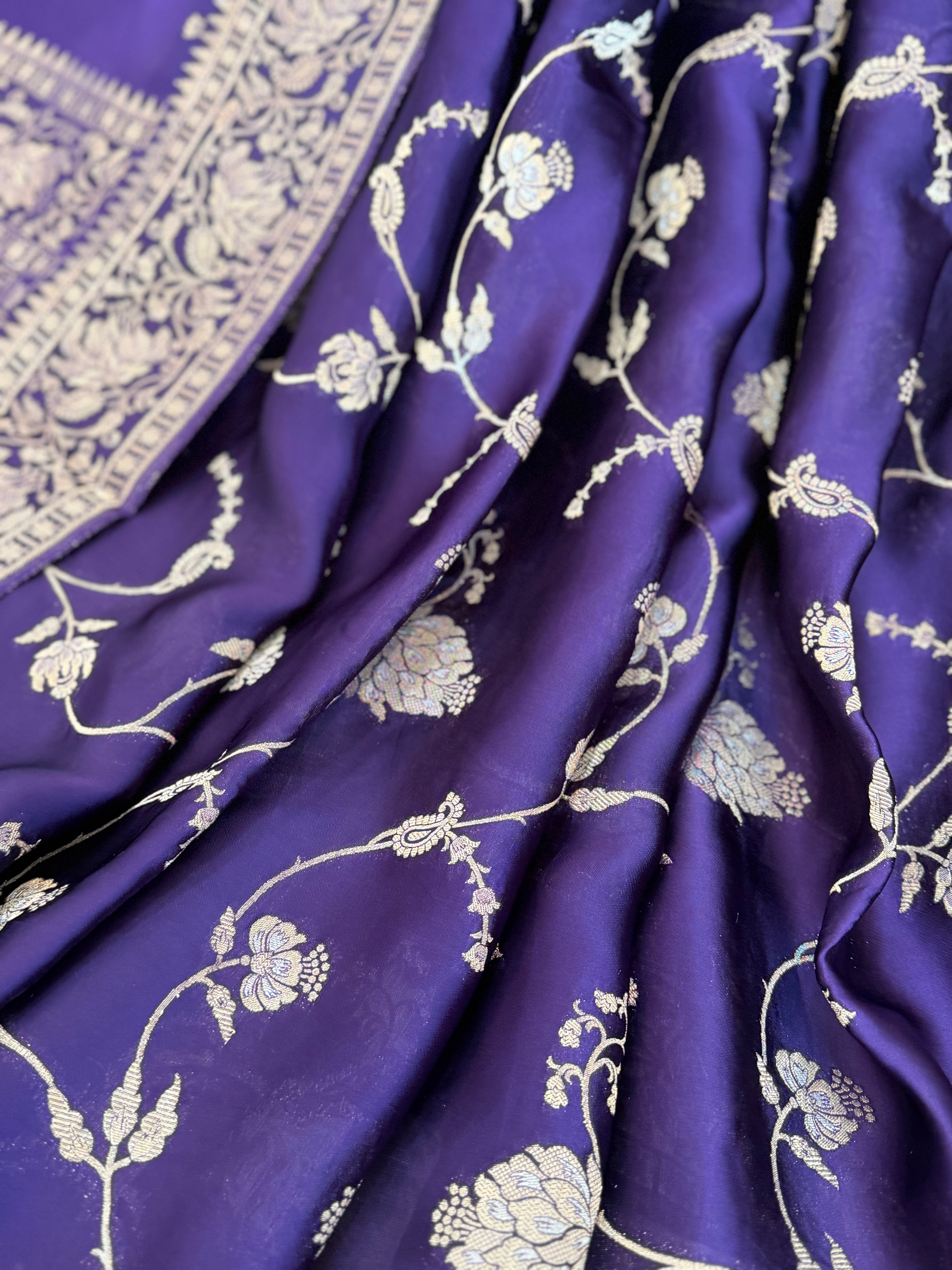Mashru Silk - Aubergine