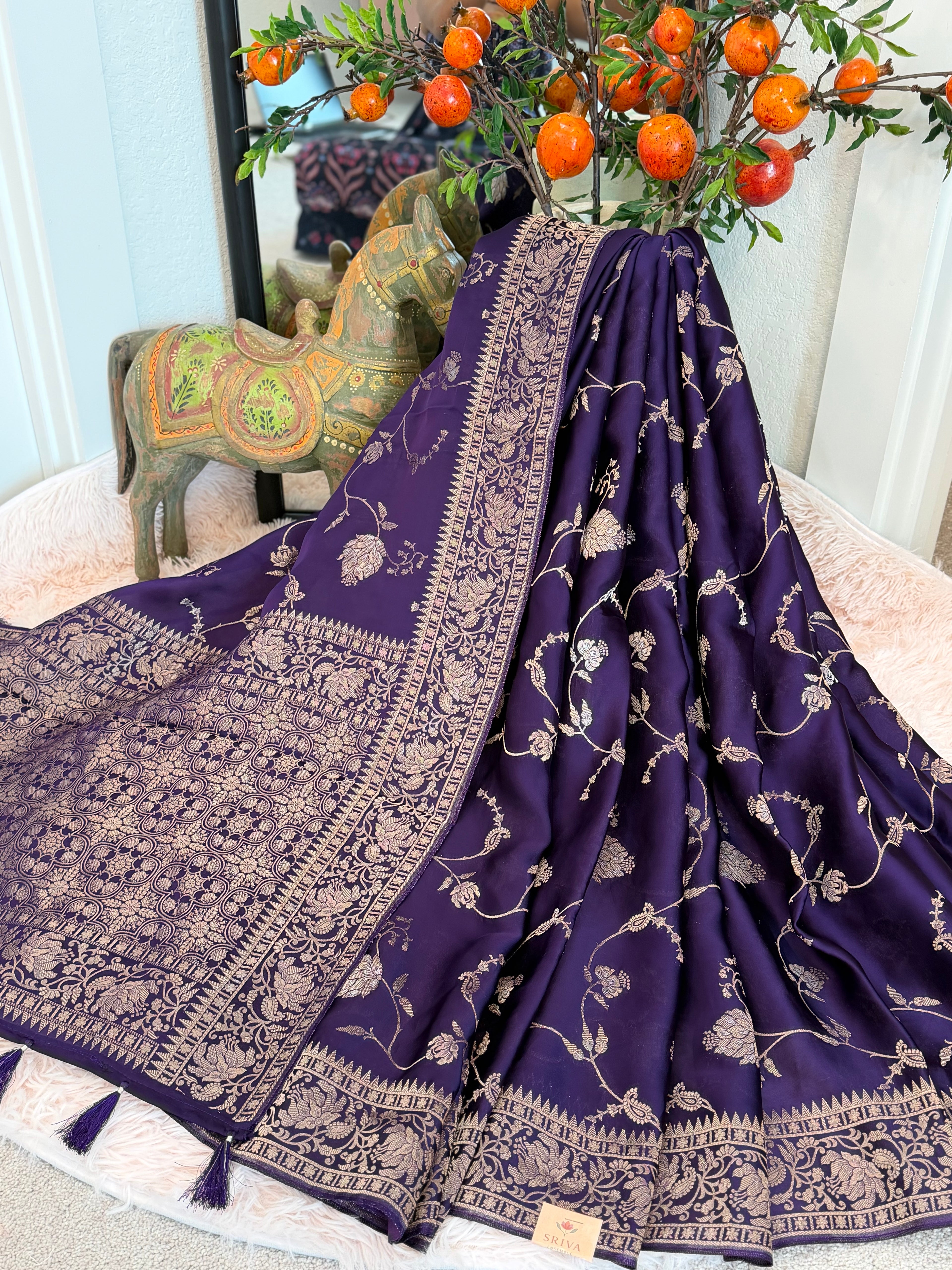 Mashru Silk - Aubergine