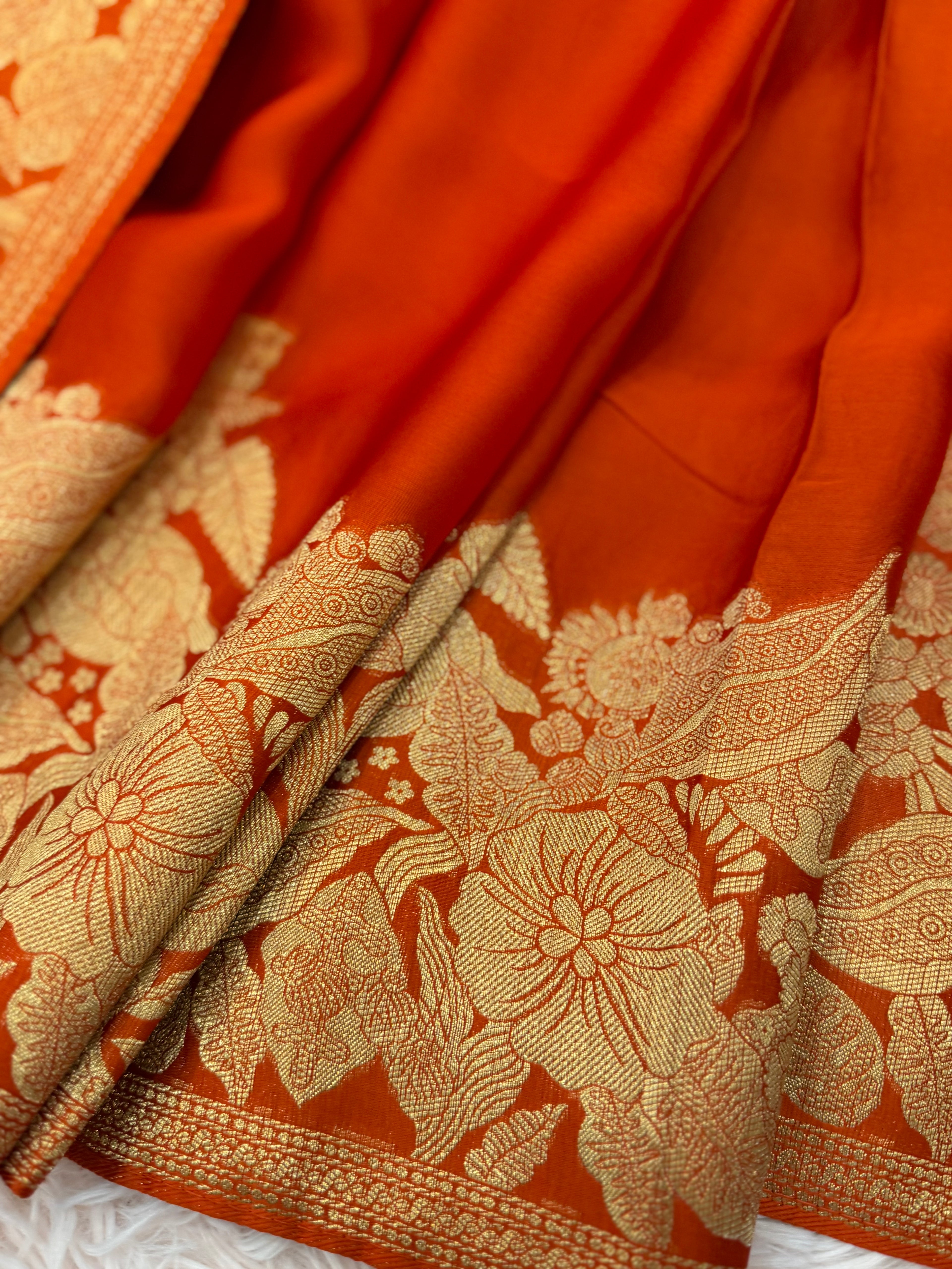 Banarasi Satin - Vermilion