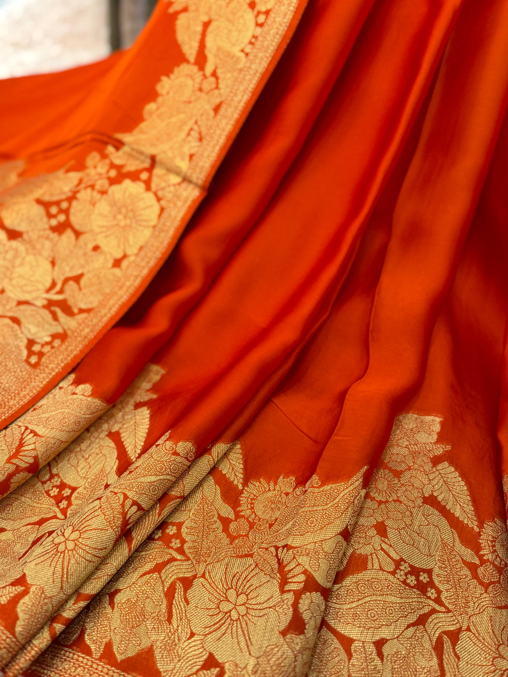 Banarasi Satin - Vermilion