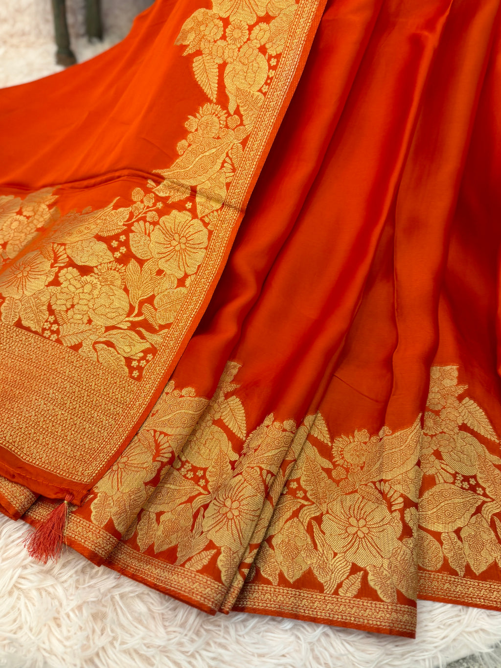 Banarasi Satin - Vermilion