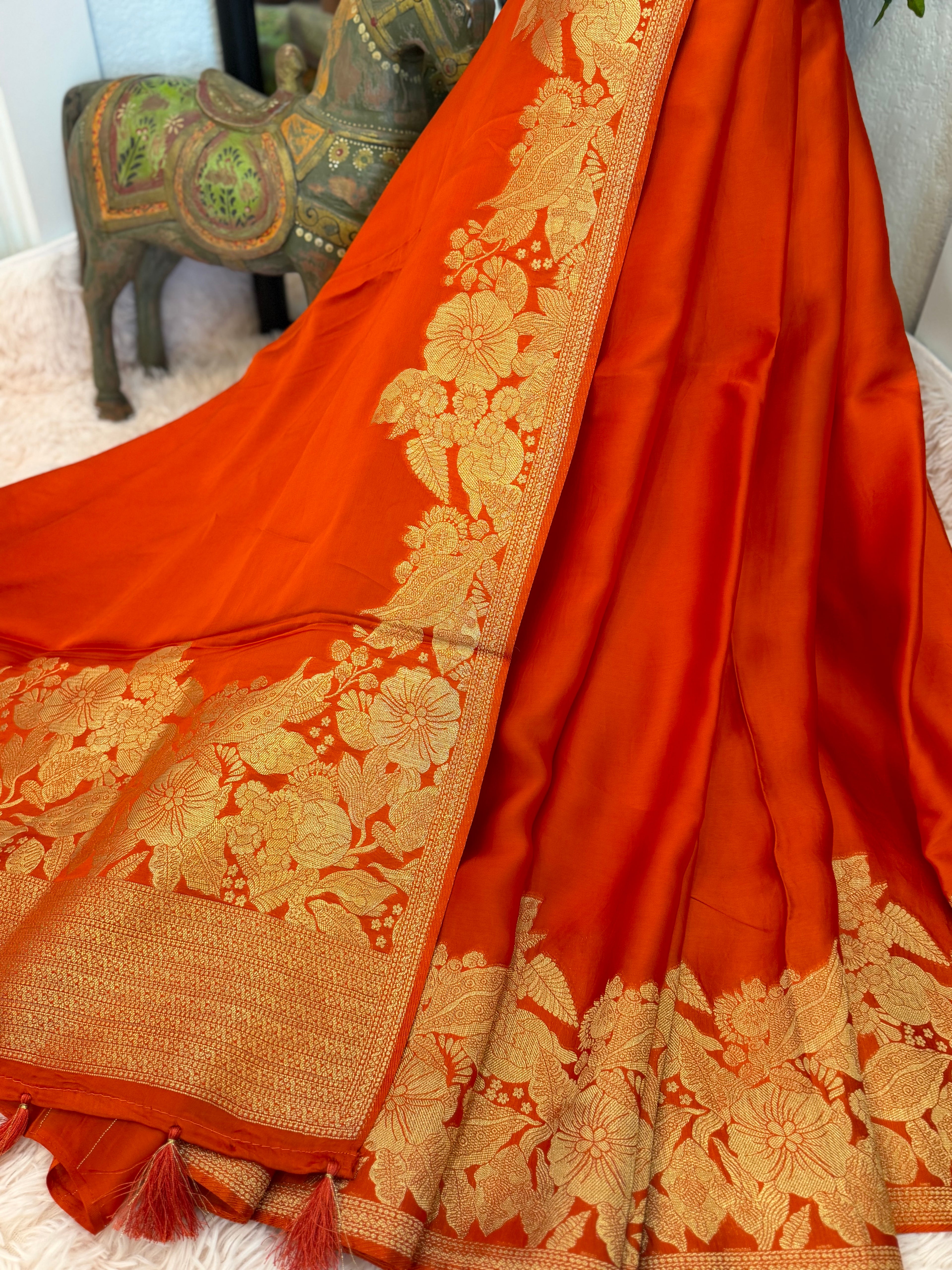Banarasi Satin - Vermilion