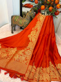 Banarasi Satin - Vermilion