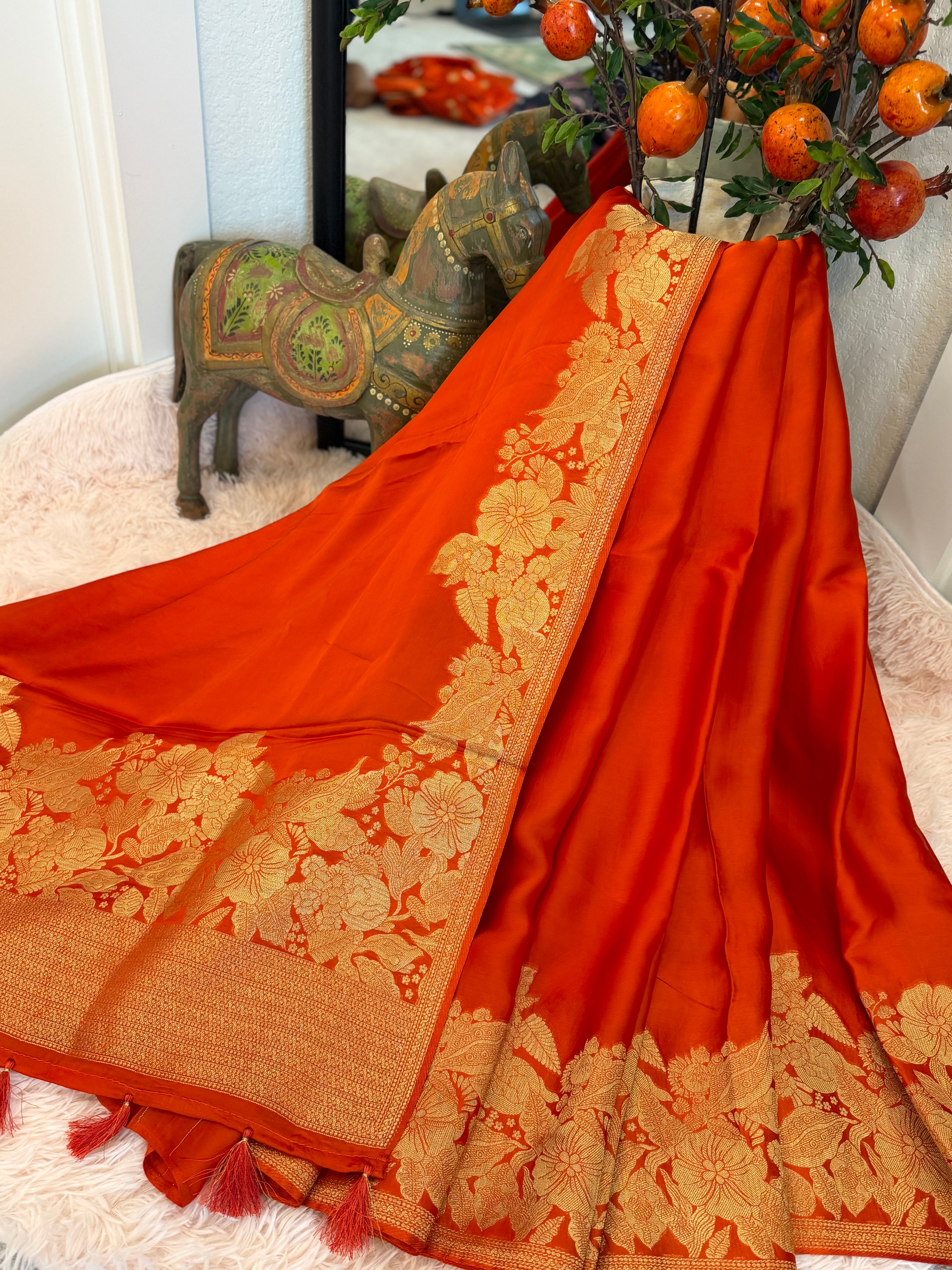 Banarasi Satin - Vermilion