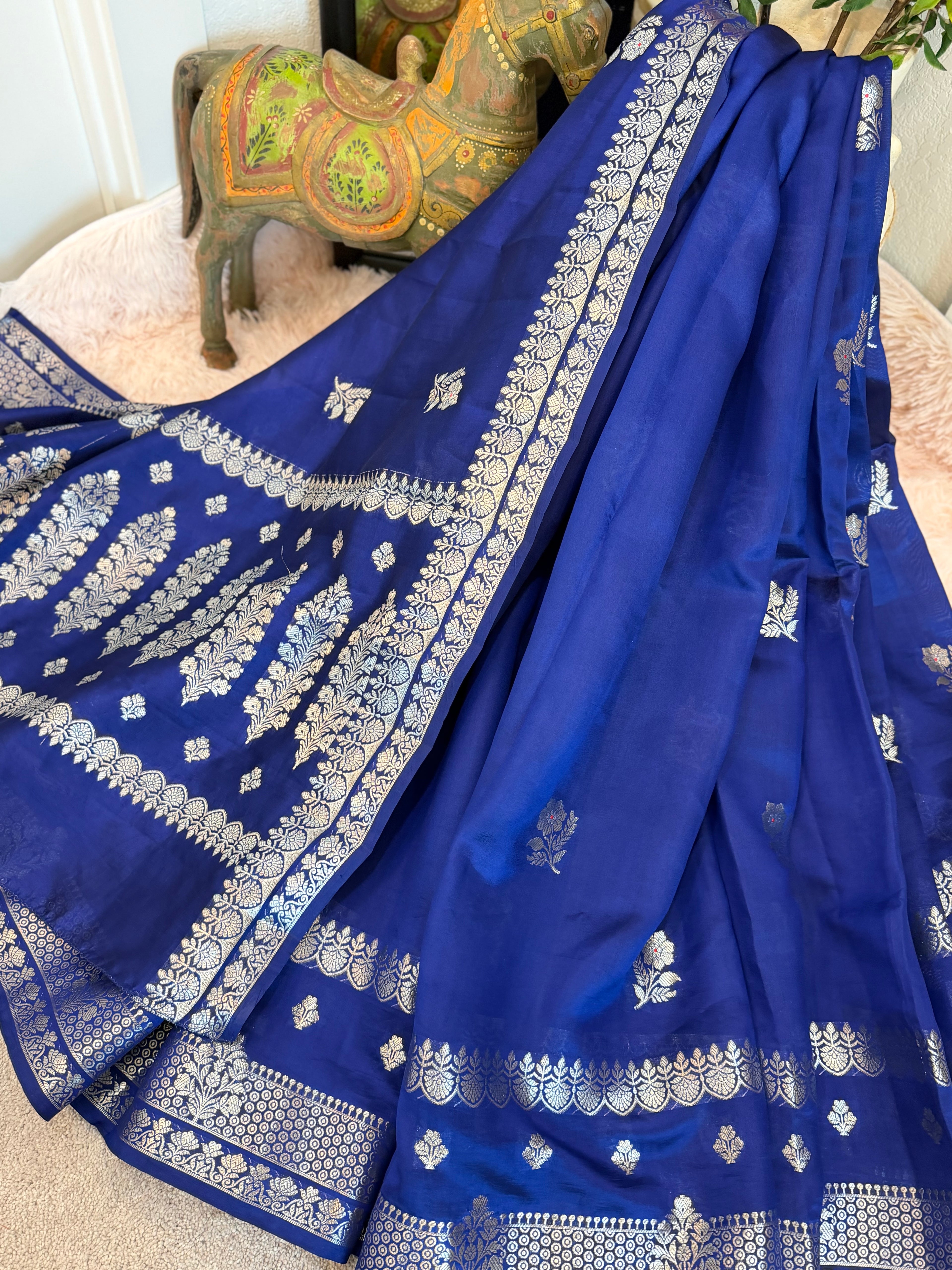 Poona Silk - Royal Cobalt Blue