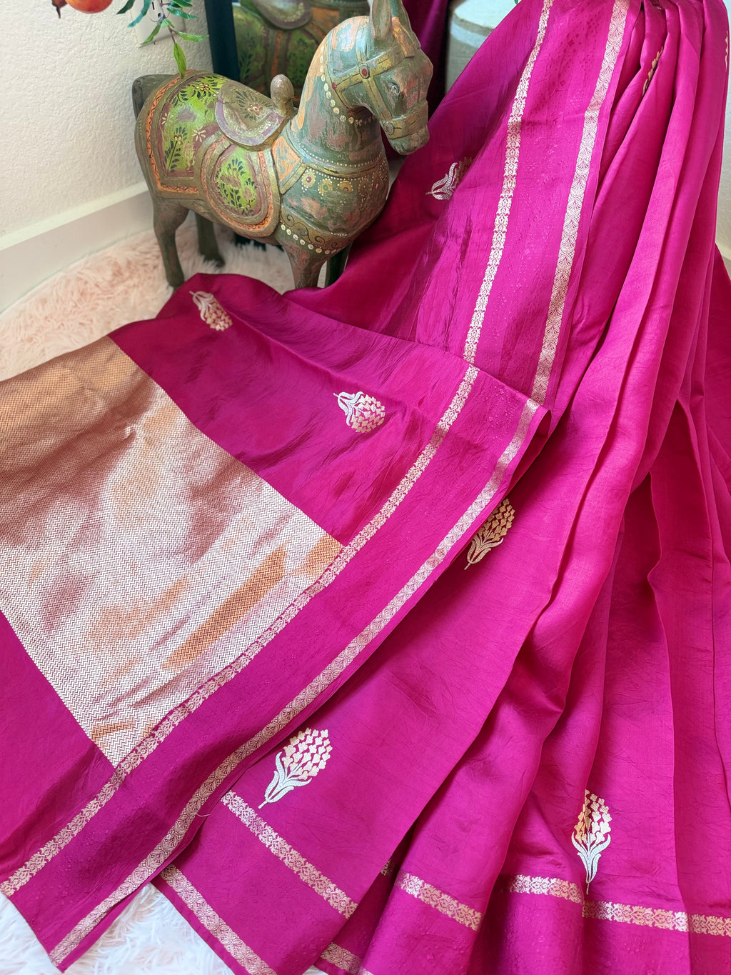 Poona Silk - Rani pink & Purple