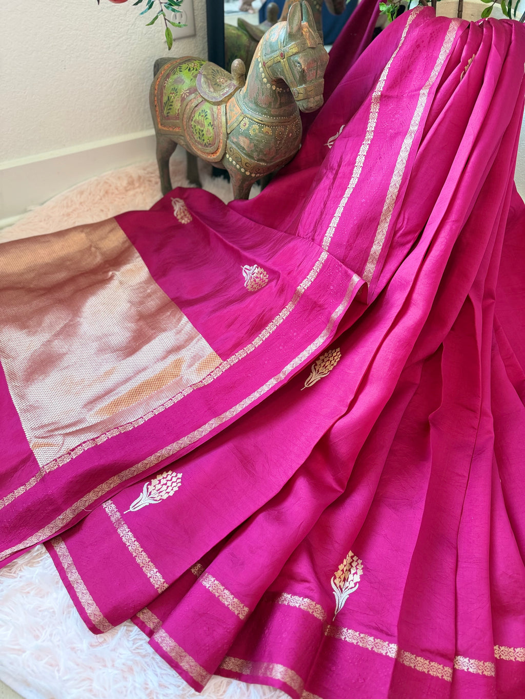 Poona Silk - Rani pink & Purple