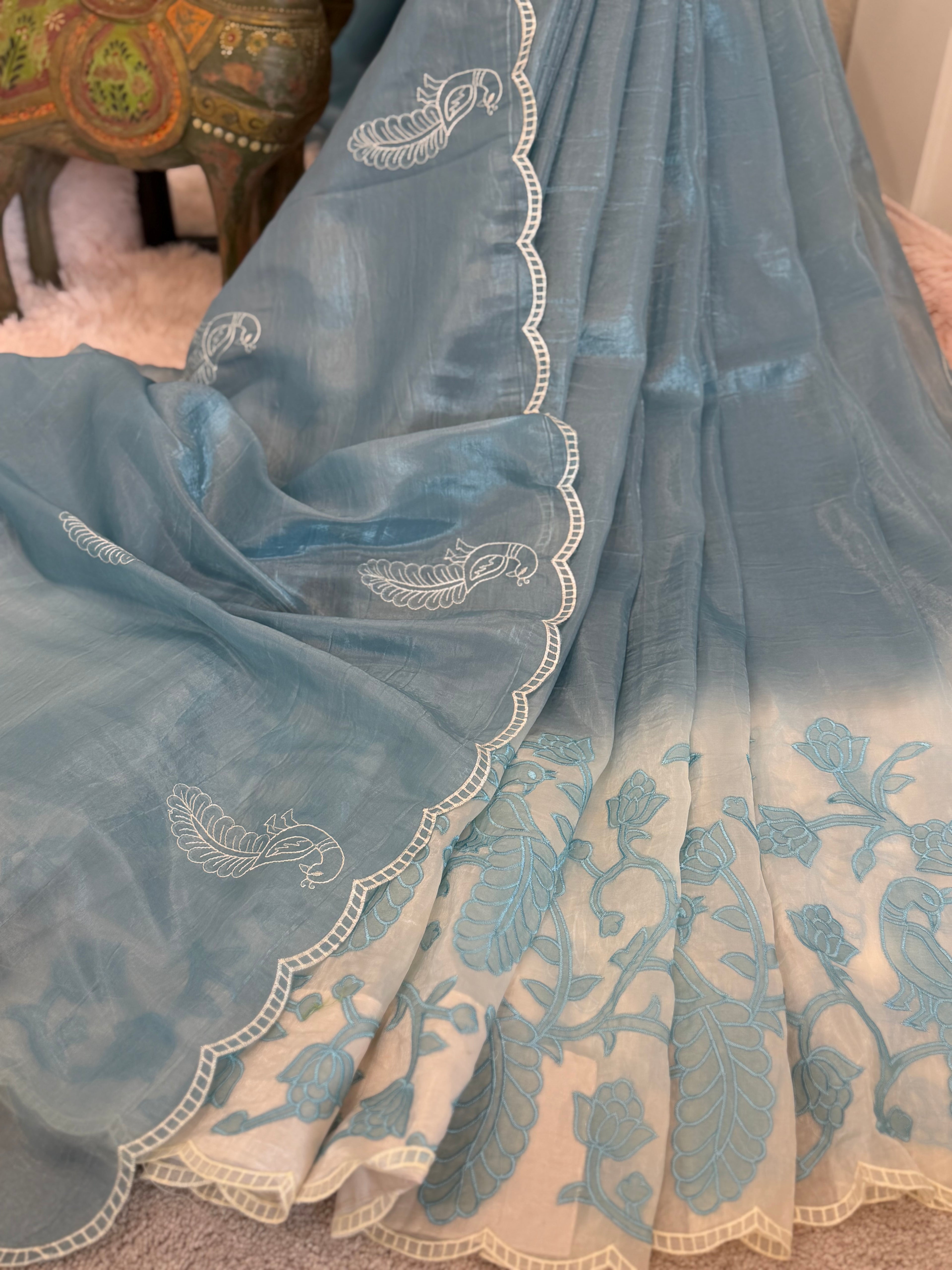Soft Organza - Dusty blue