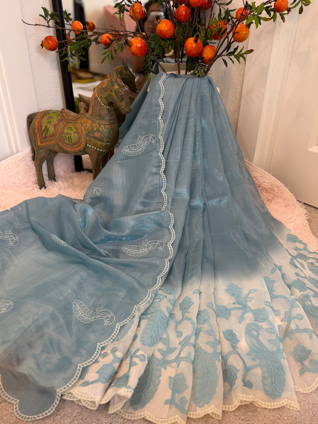 Soft Organza - Dusty blue