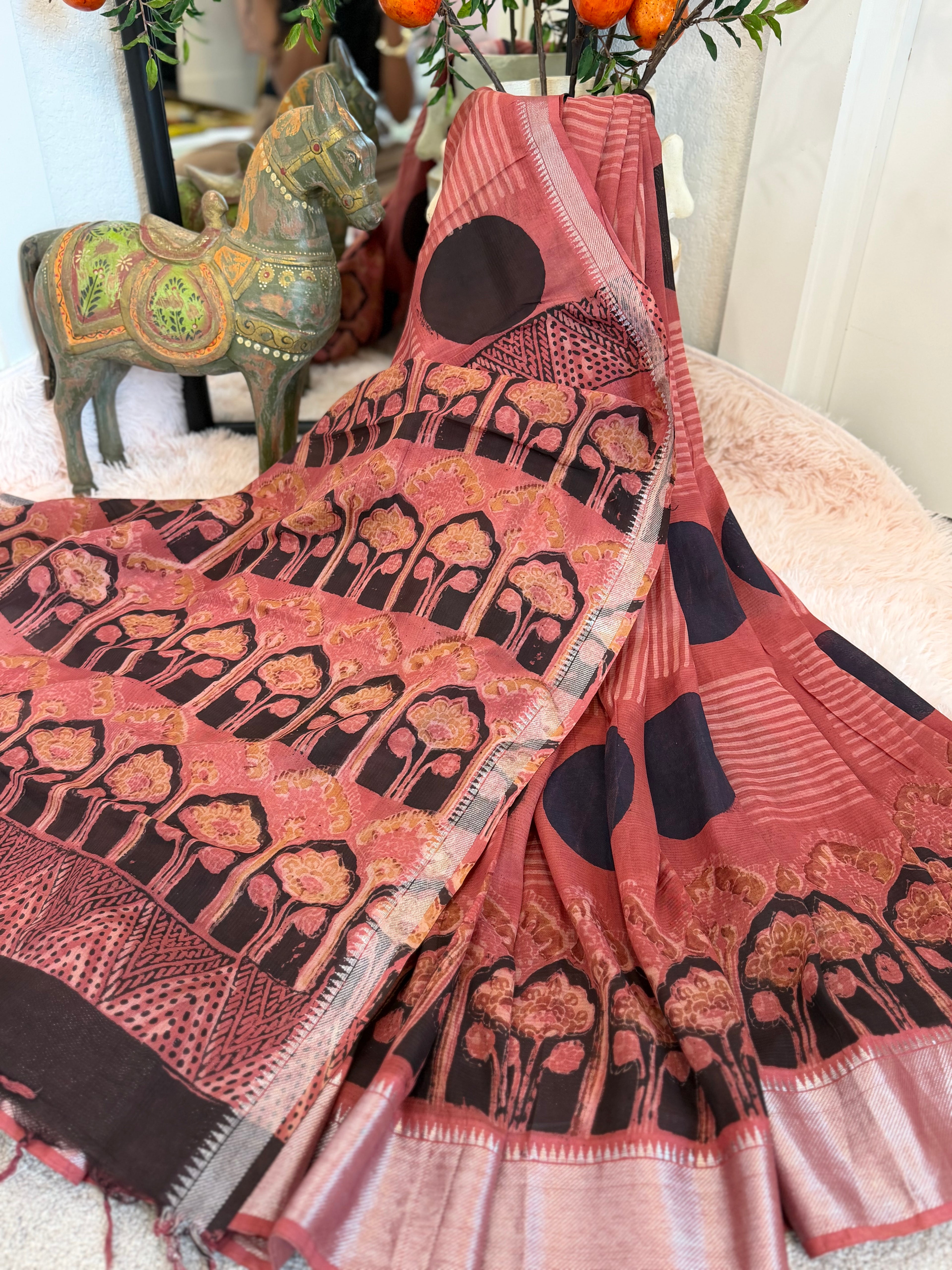 Mangalagiri cotton - Terracotta bloom