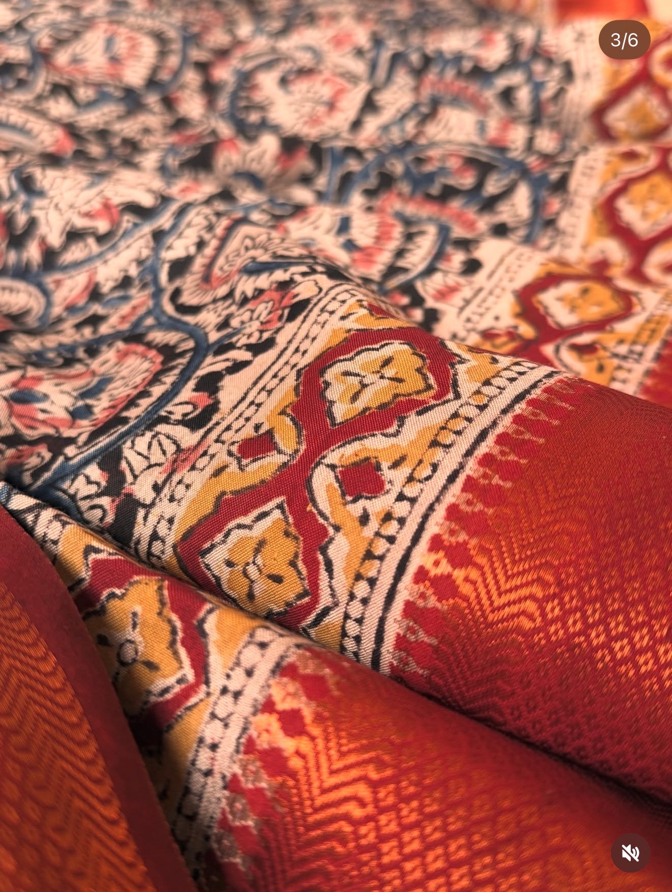 Cotton Kalamkari - Indigo