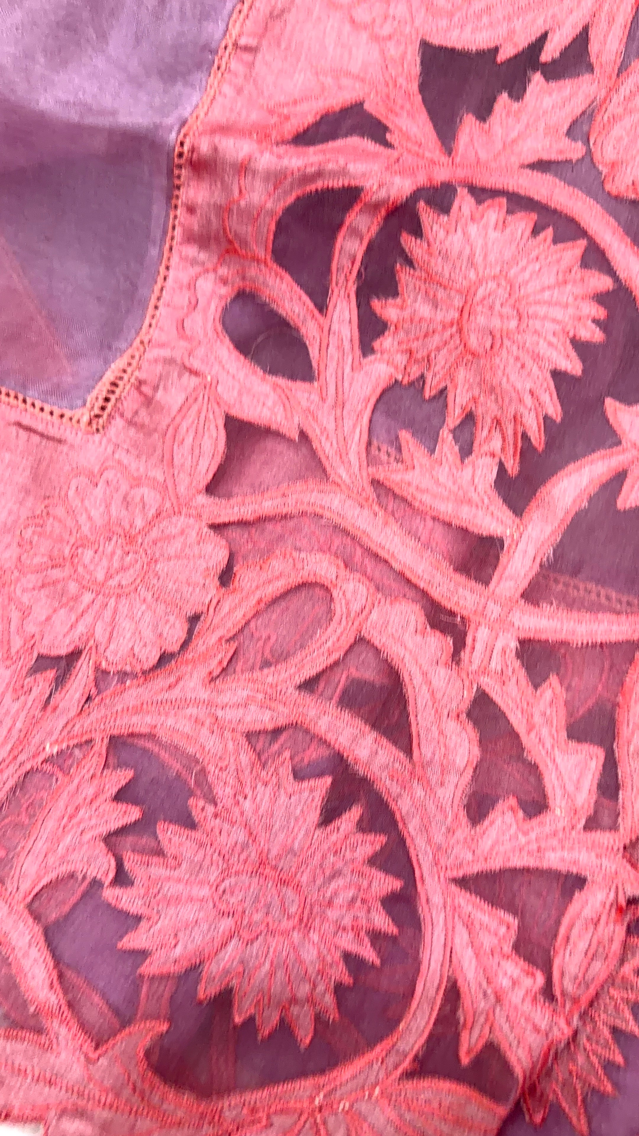 Organza Applique work - Pink
