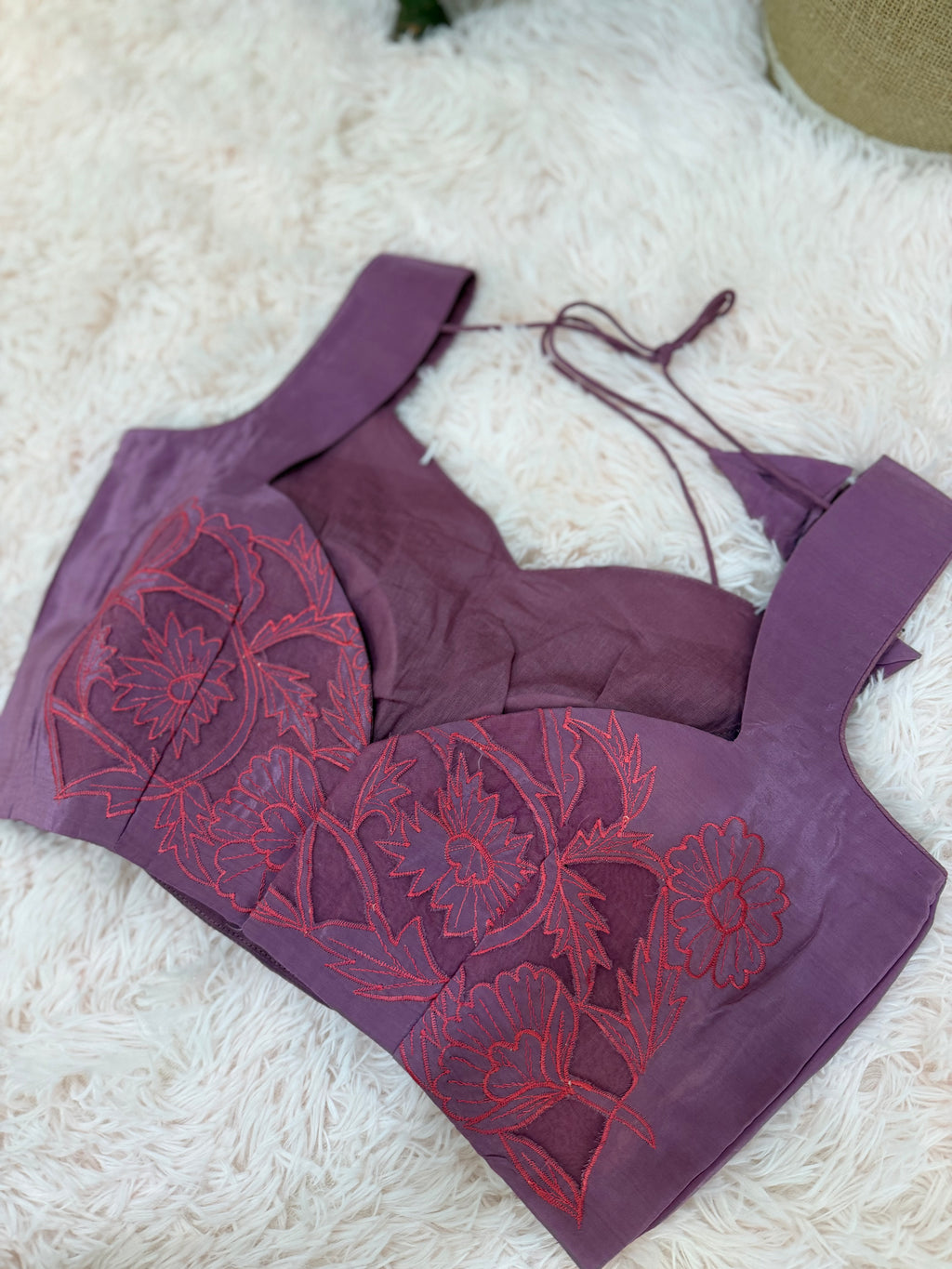 Organza Applique work - Pink