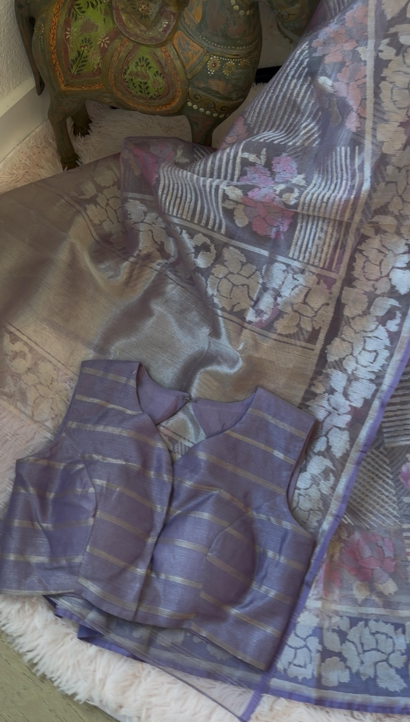 Kora Jamdani - Lilac